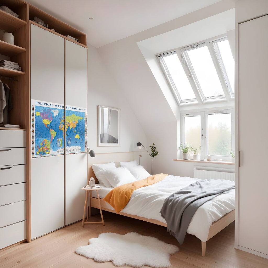 FRONTERAS Y MÁS ALLÁ Póster horizontal autoadhesivo