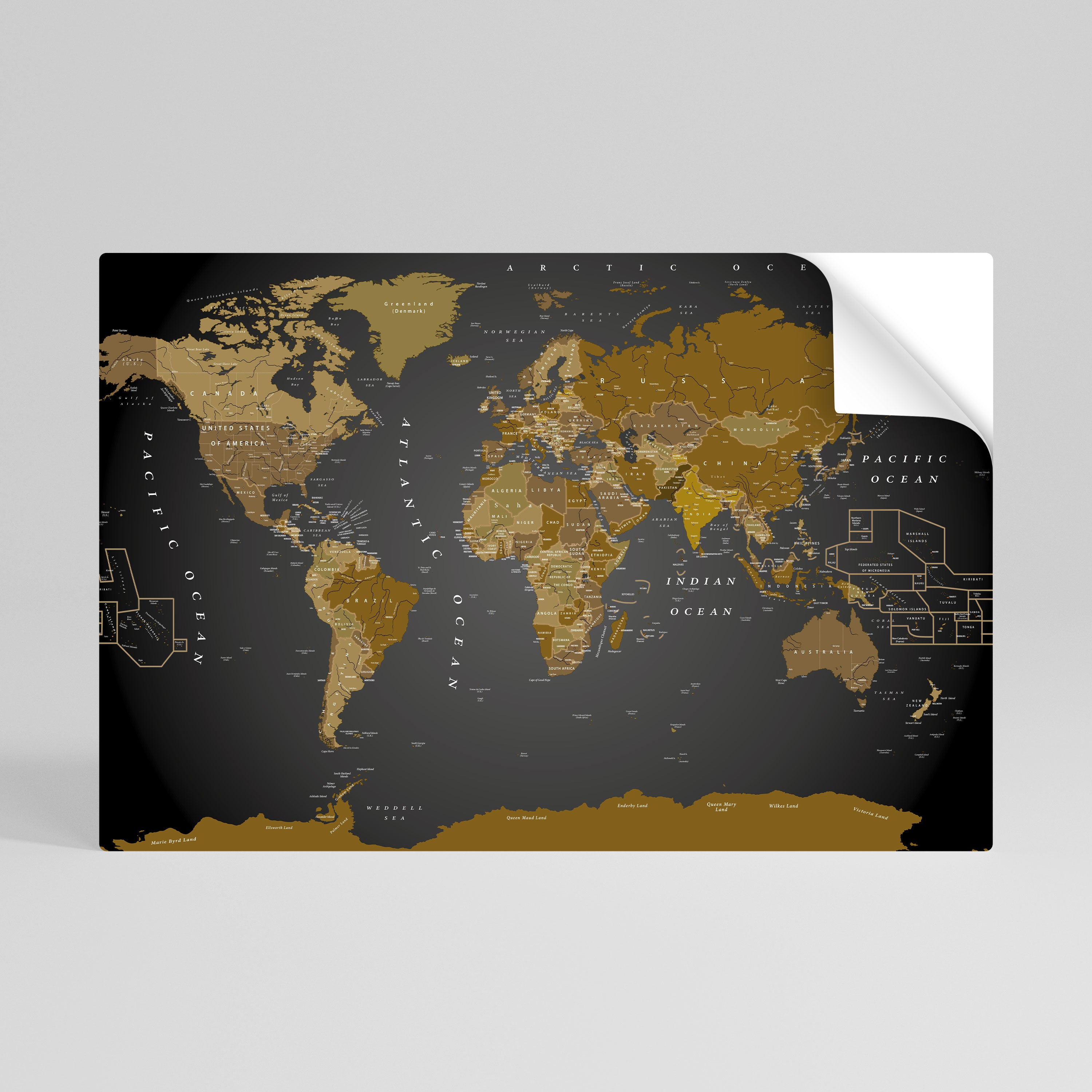 Póster horizontal autoadhesivo del MAPA DE ARMONÍA GLOBAL