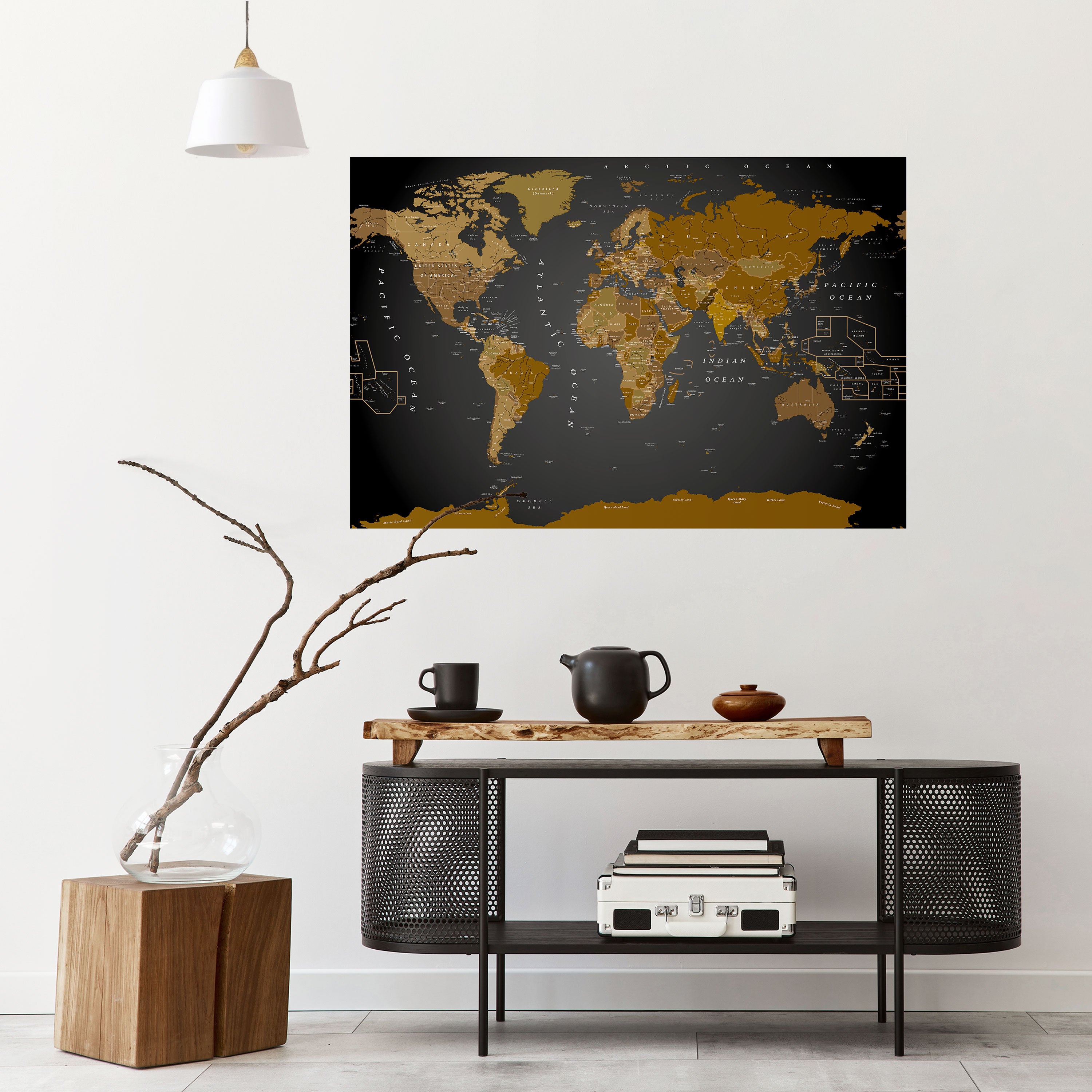 Póster horizontal autoadhesivo del MAPA DE ARMONÍA GLOBAL