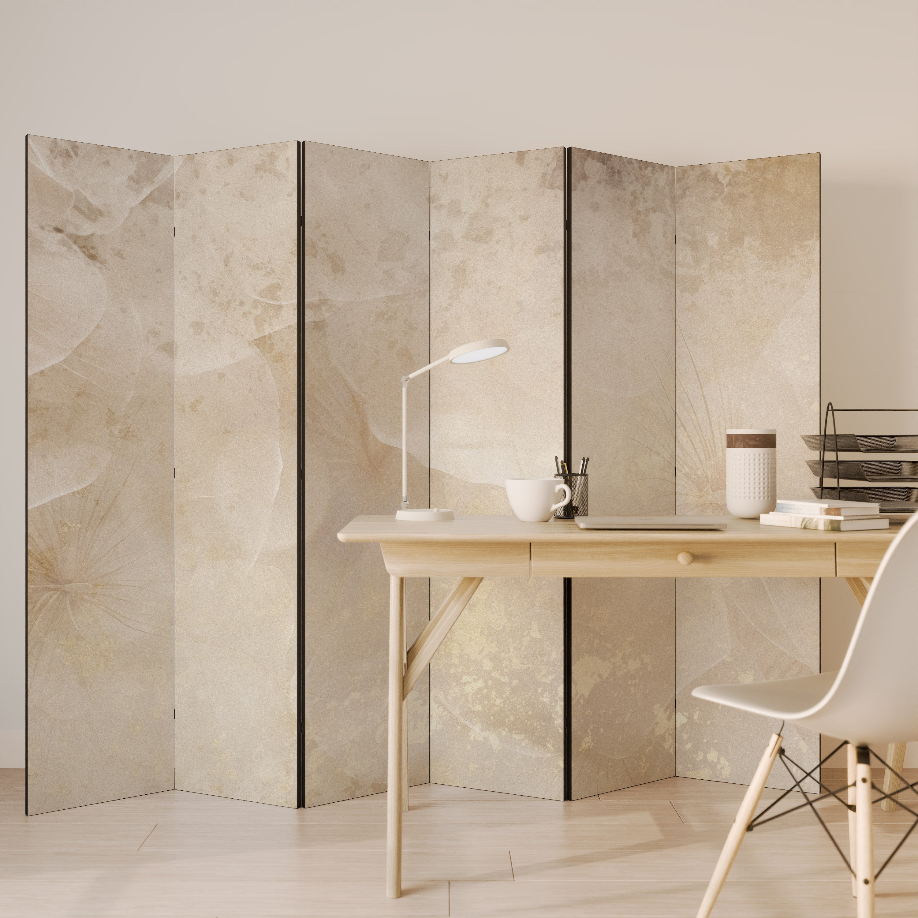 Biombo decorativo de 6 paneles PÉTALOS SUSURRANTES