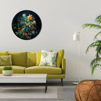 NOCTURNAL FLOWERS Round Wall Art
