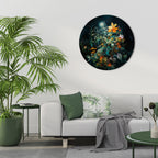 NOCTURNAL FLOWERS Round Wall Art
