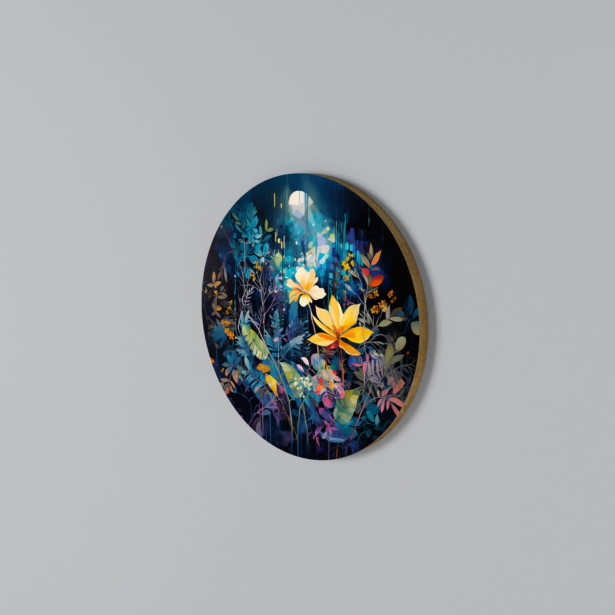 LUNAR FLOWERS Arte de pared redondo