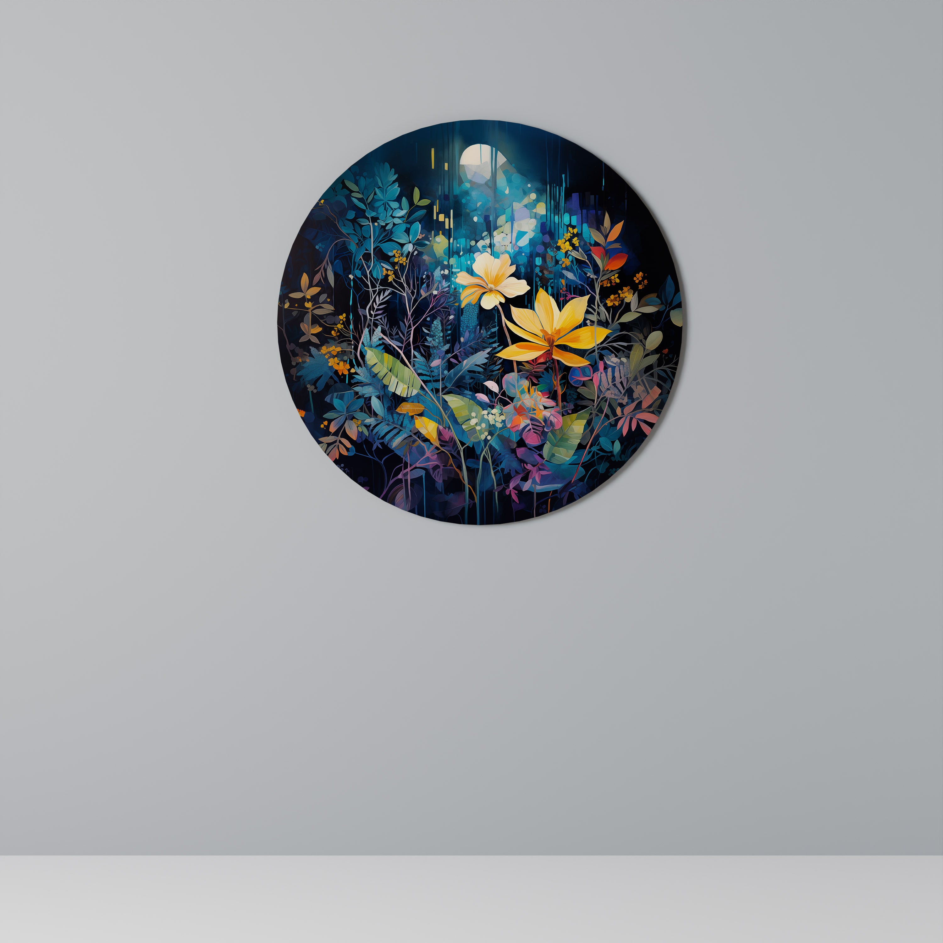 LUNAR FLOWERS Round Wall Art