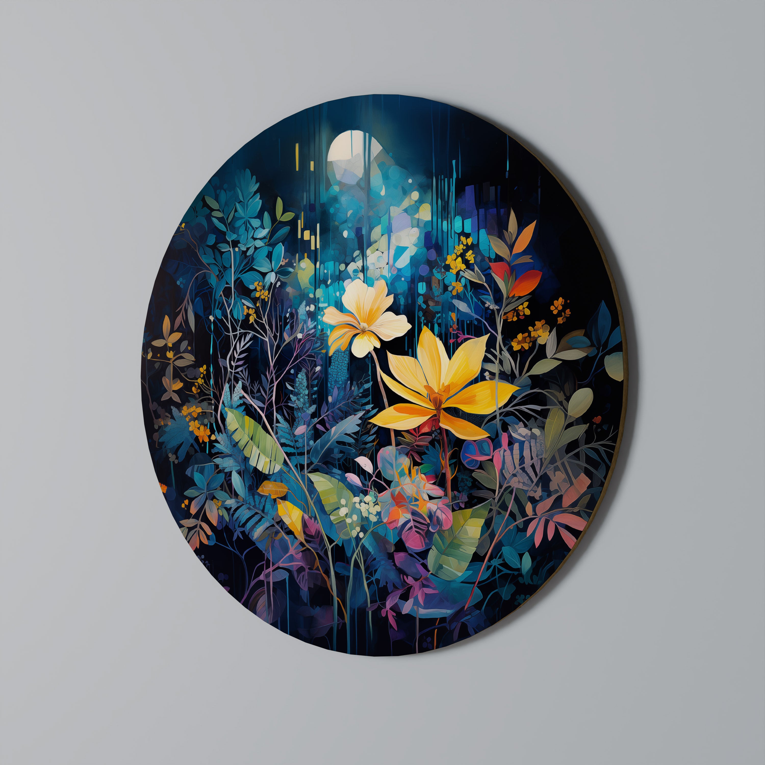 LUNAR FLOWERS Round Wall Art
