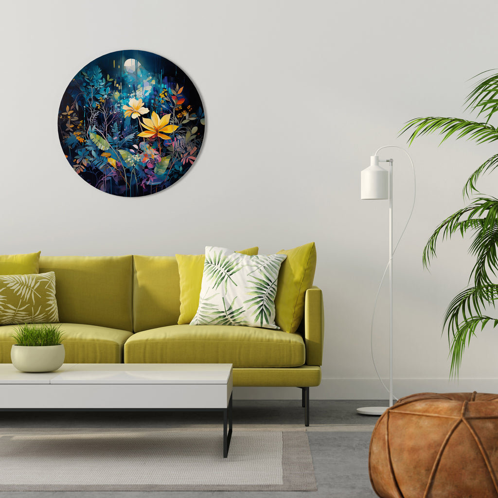 LUNAR FLOWERS Round Wall Art