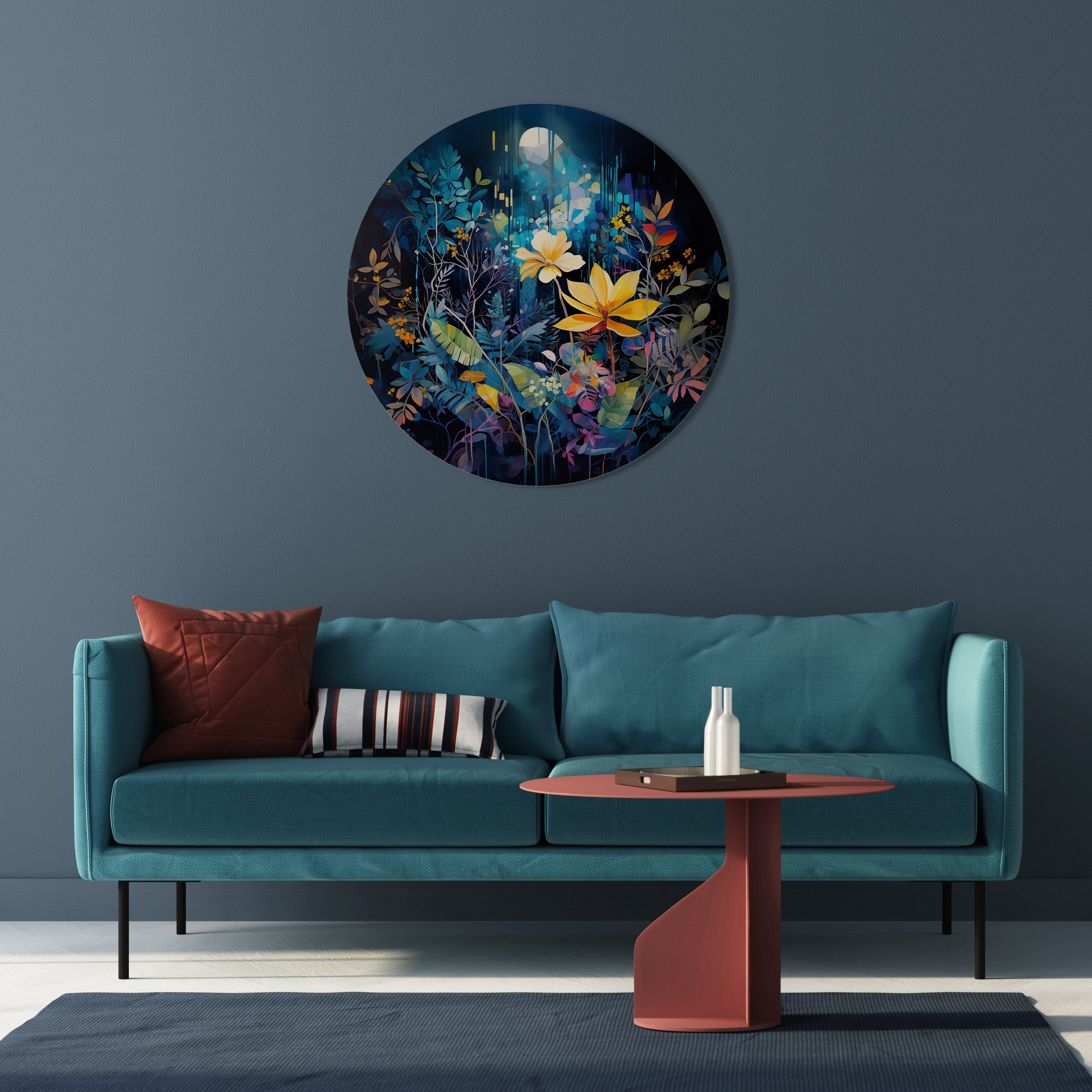 LUNAR FLOWERS Round Wall Art
