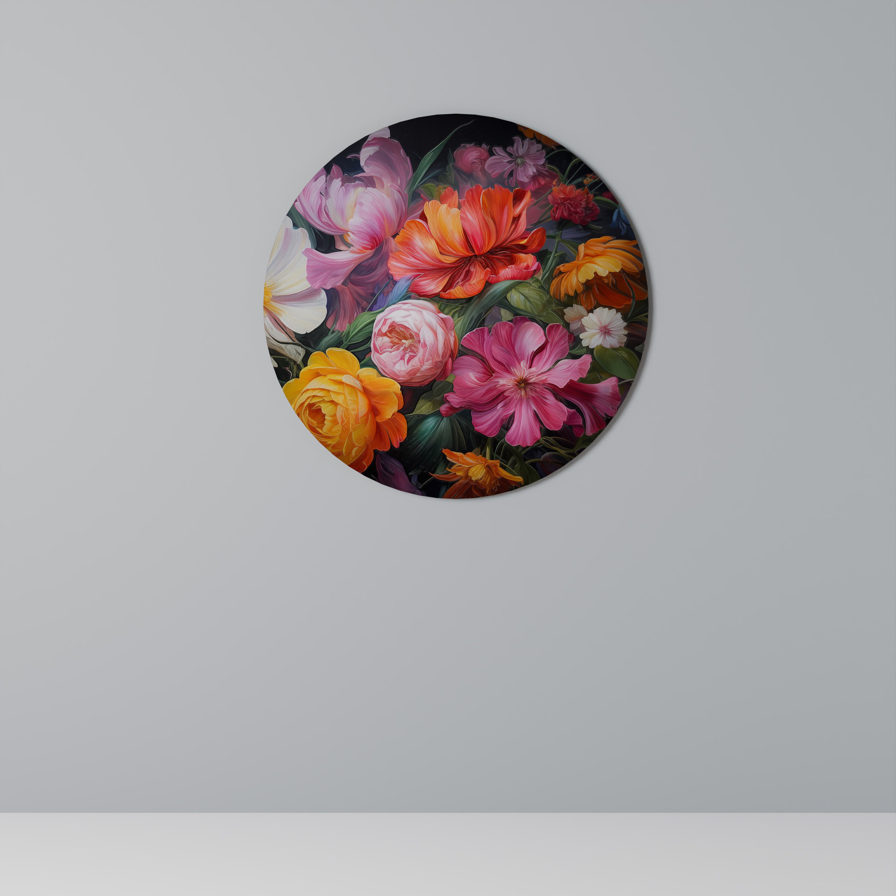 EPHEMERAL BOUQUET Round Wall Art