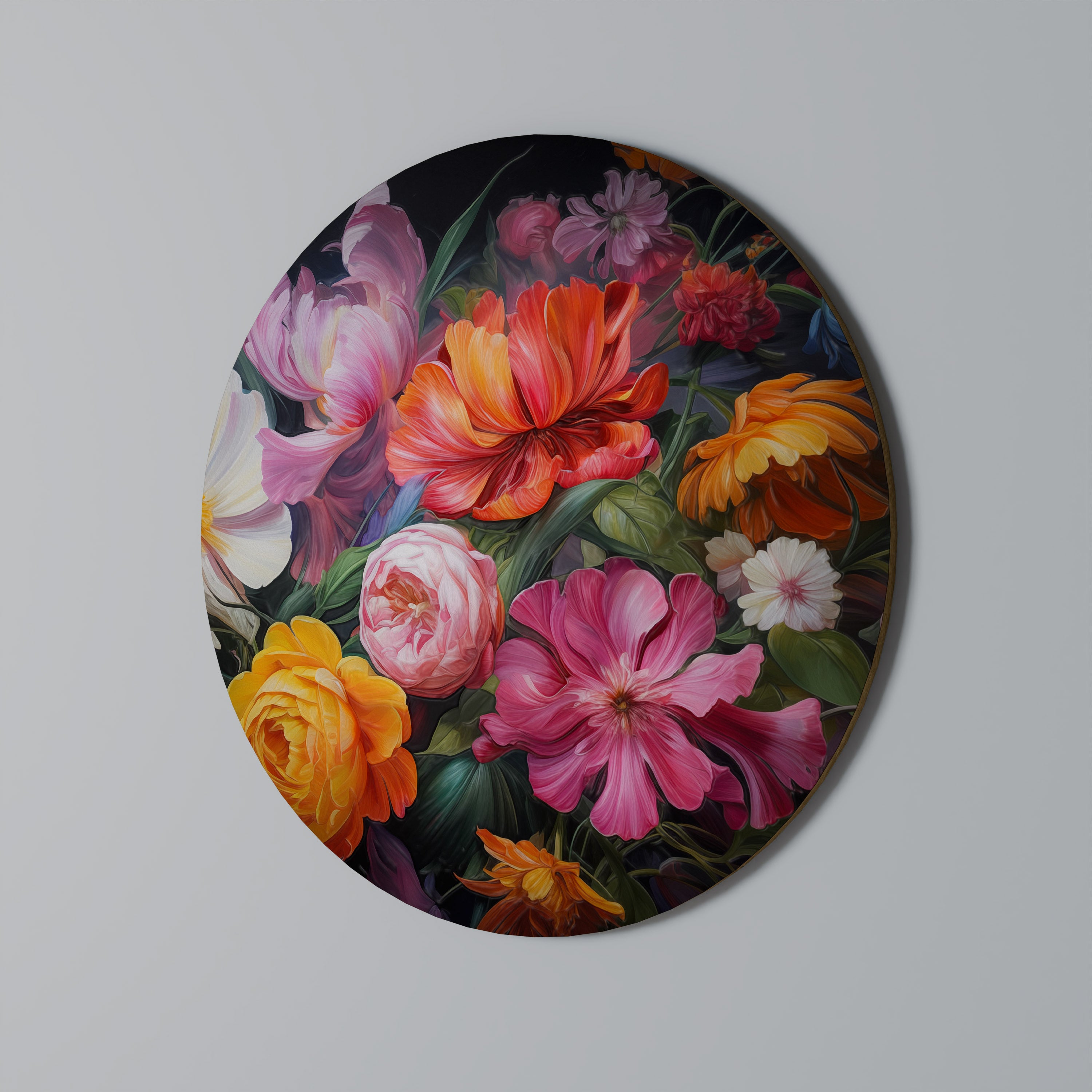 EPHEMERAL BOUQUET Round Wall Art