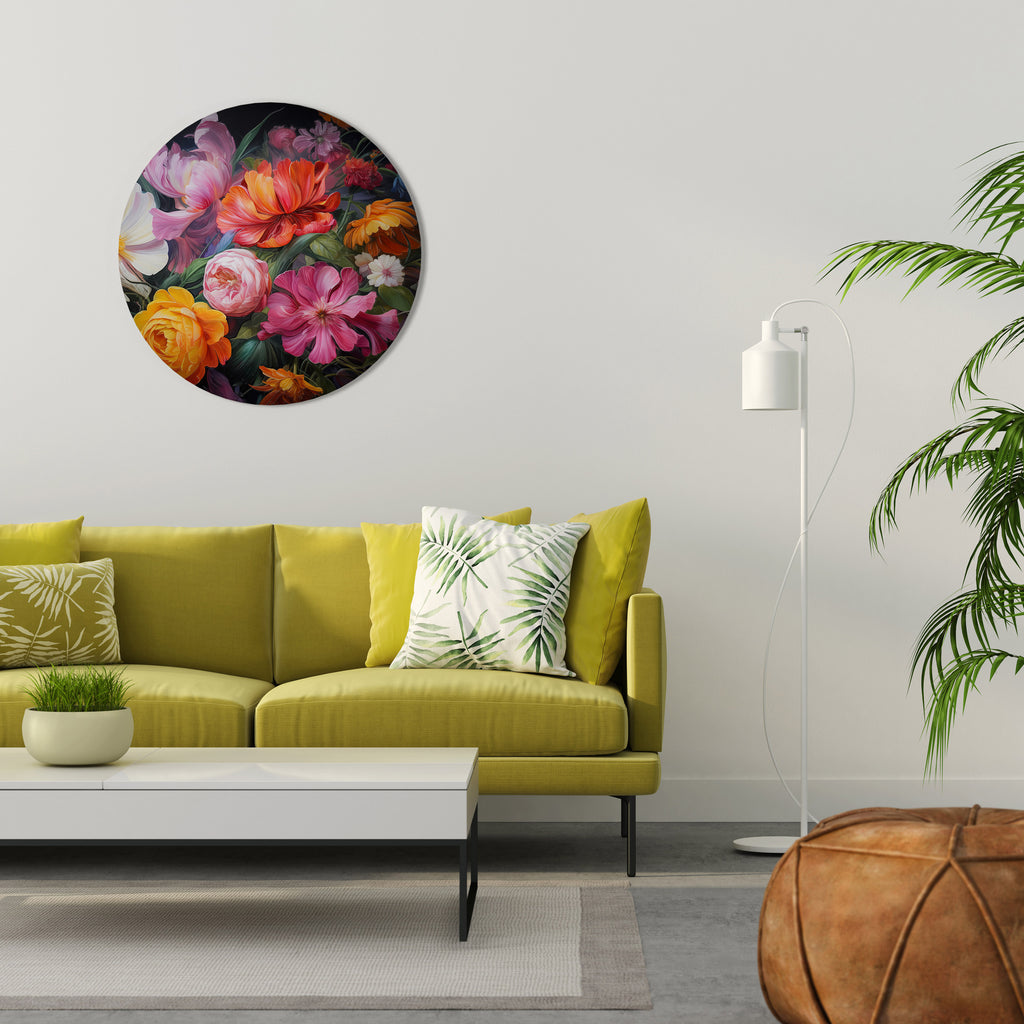 EPHEMERAL BOUQUET Round Wall Art