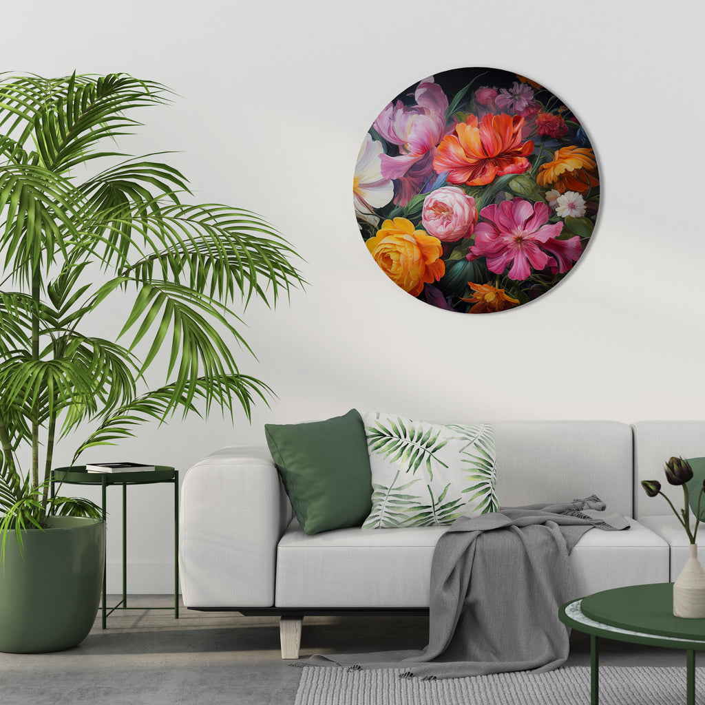 EPHEMERAL BOUQUET Round Wall Art
