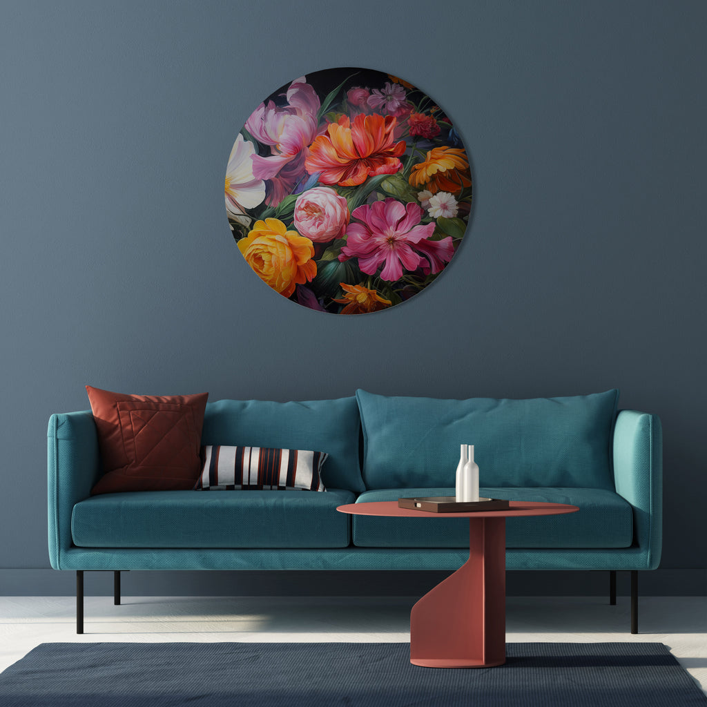 EPHEMERAL BOUQUET Round Wall Art