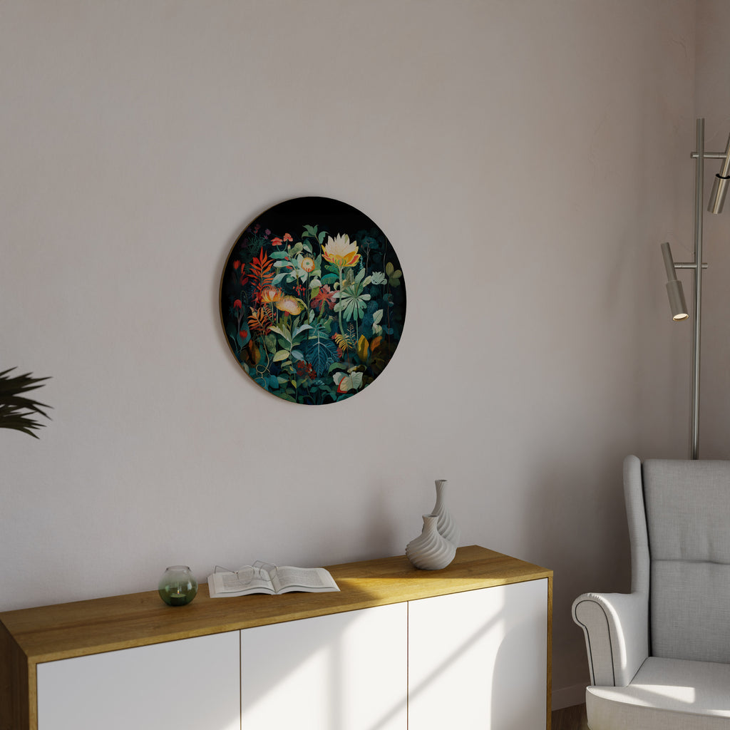 EVENING FLOWERS Round Wall Art