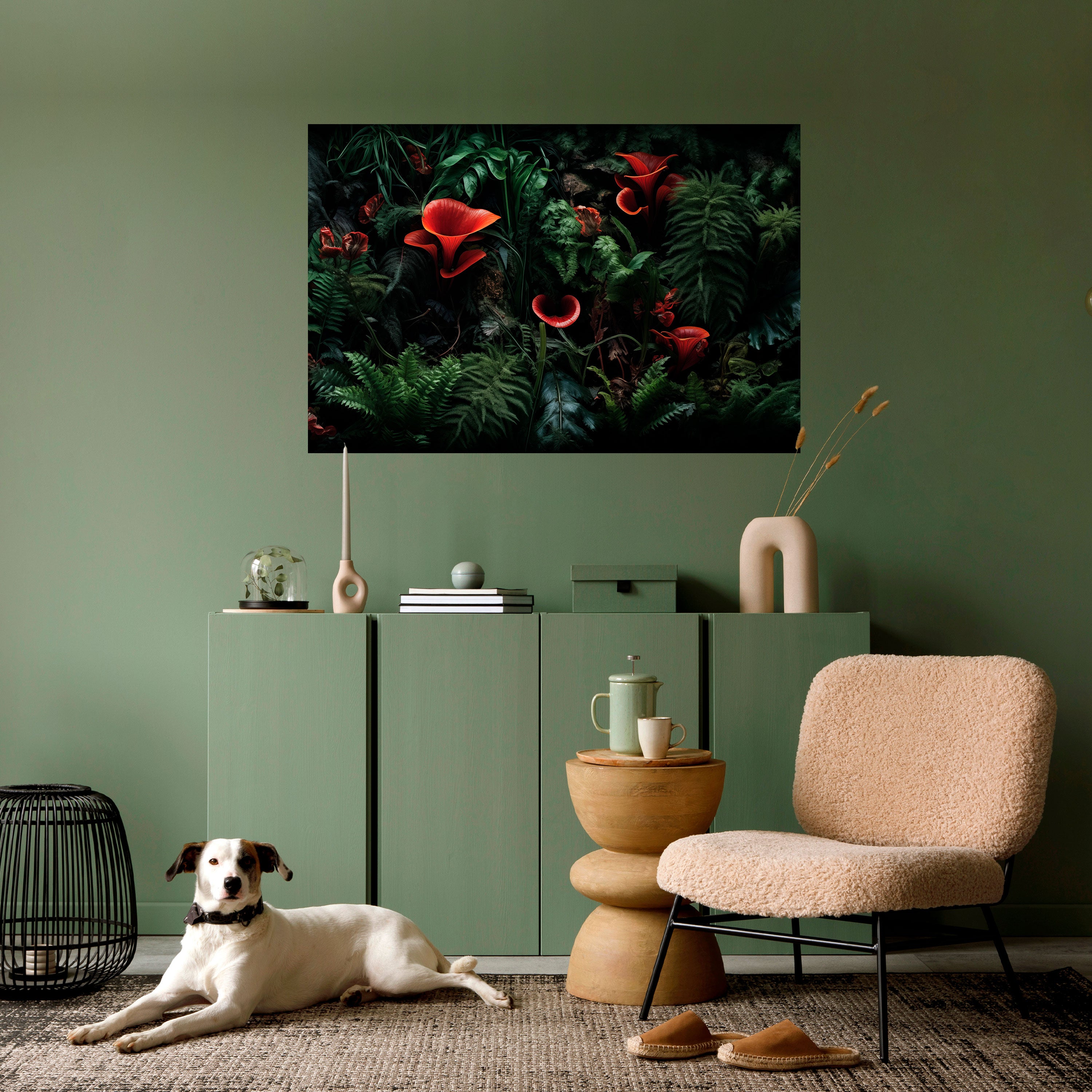 Póster horizontal autoadhesivo de CRIMSON FERNS