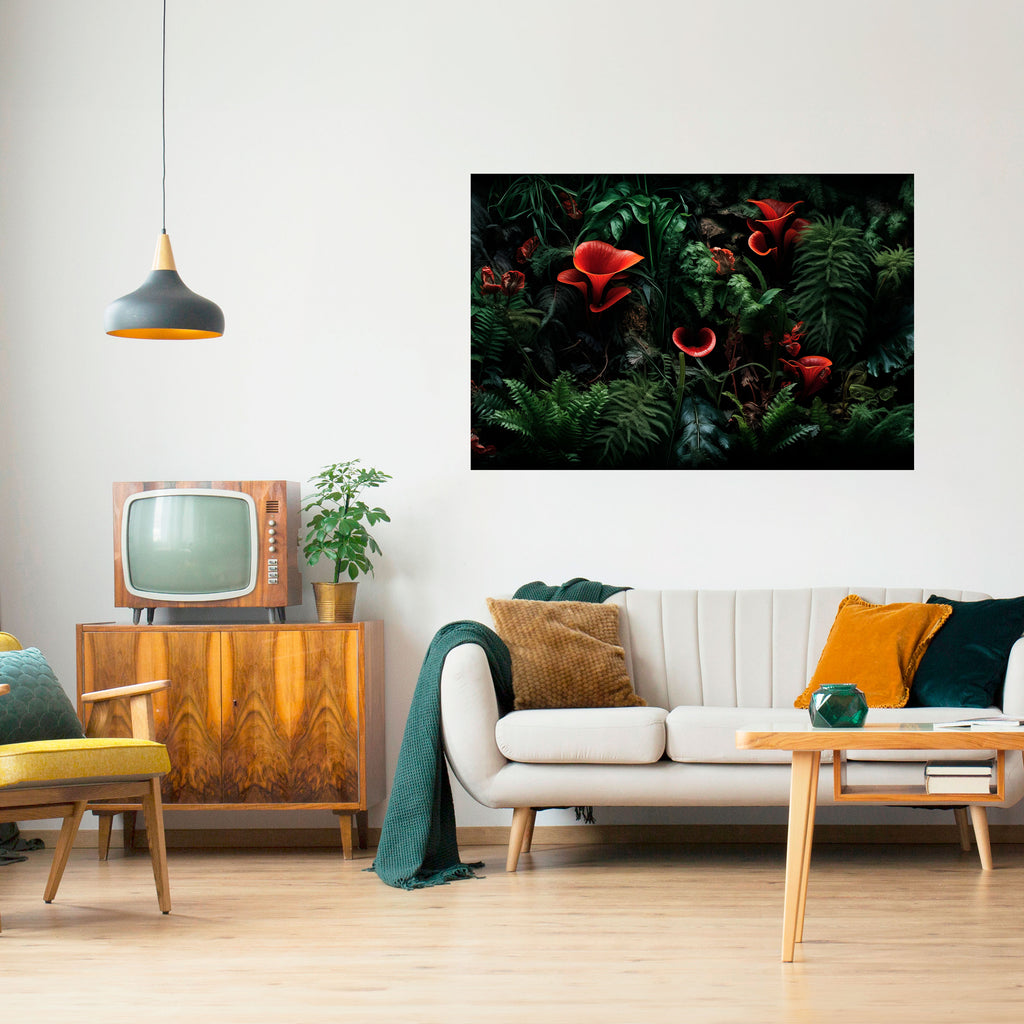 Póster horizontal autoadhesivo de CRIMSON FERNS