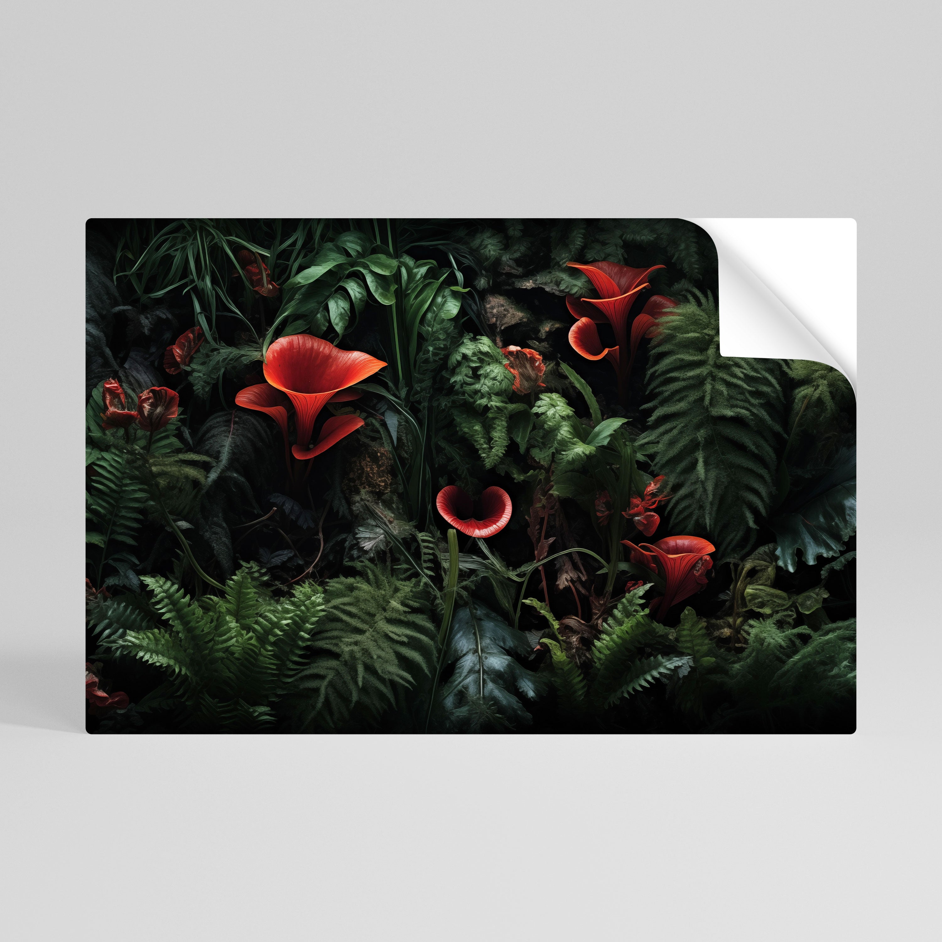 CRIMSON FERNS Peel and Stick Horizontal Poster