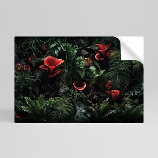 CRIMSON FERNS Póster adhesivo horizontal