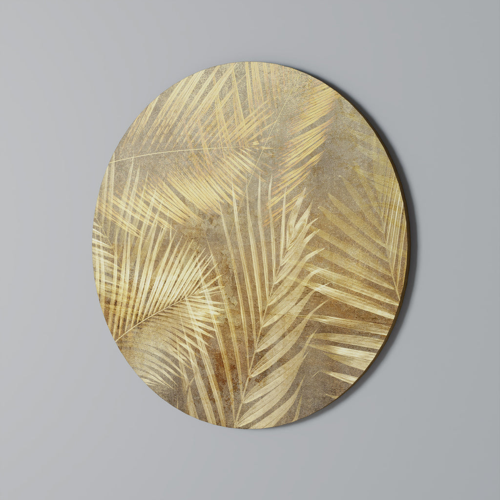 GOLDEN PALM DREAMSCAPE Round Wall Art