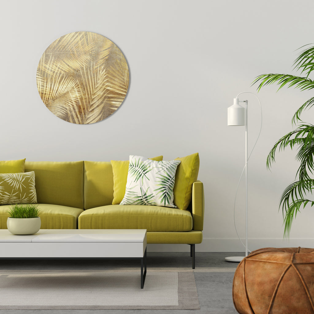 GOLDEN PALM DREAMSCAPE Round Wall Art