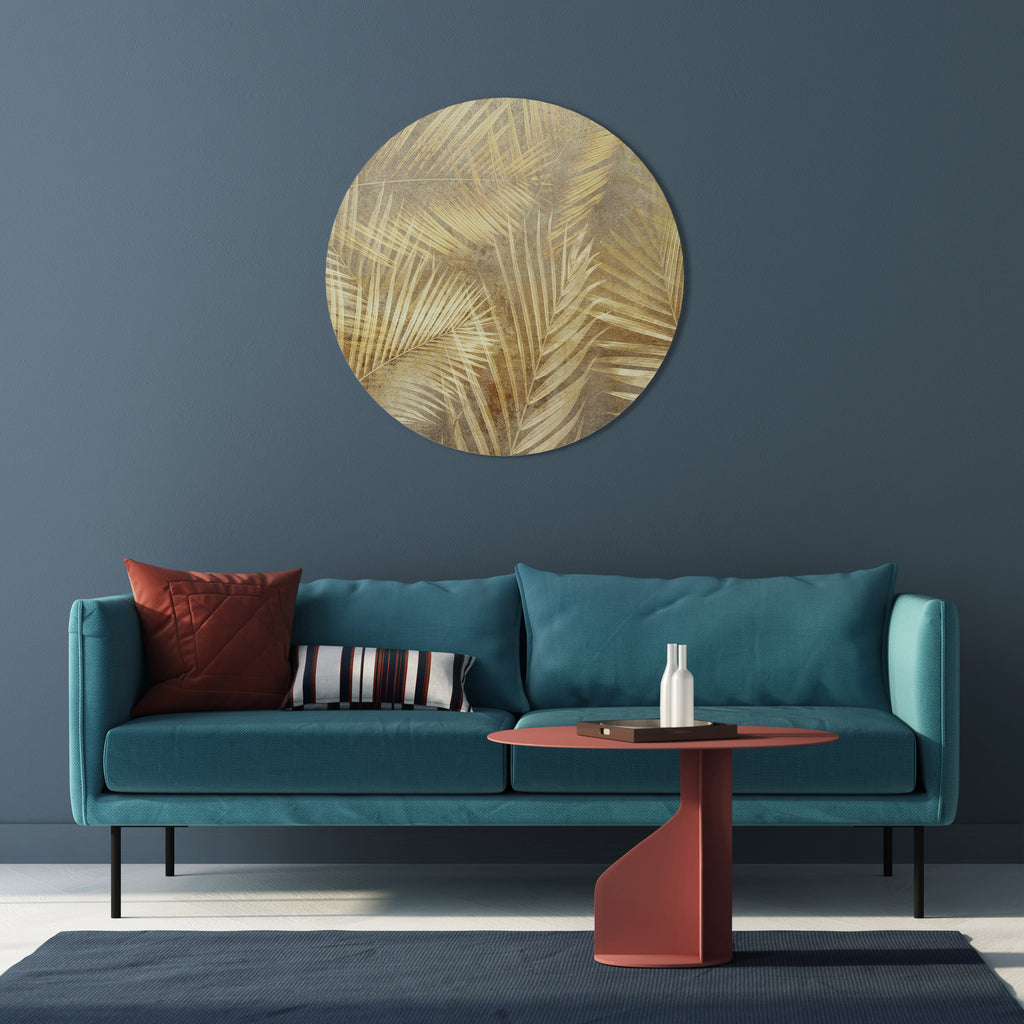 GOLDEN PALM DREAMSCAPE Round Wall Art