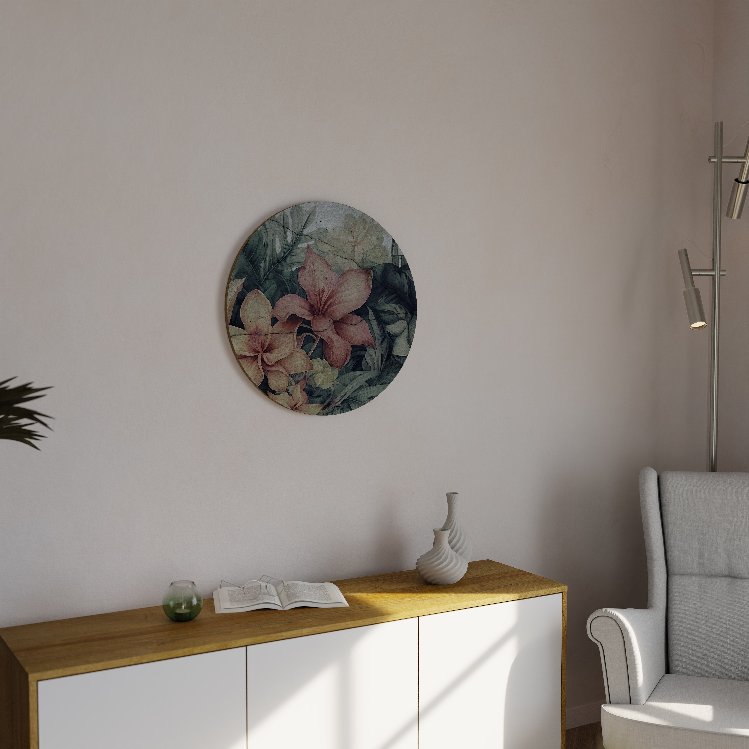 HEAVENLY BLOOM Round Wall Art