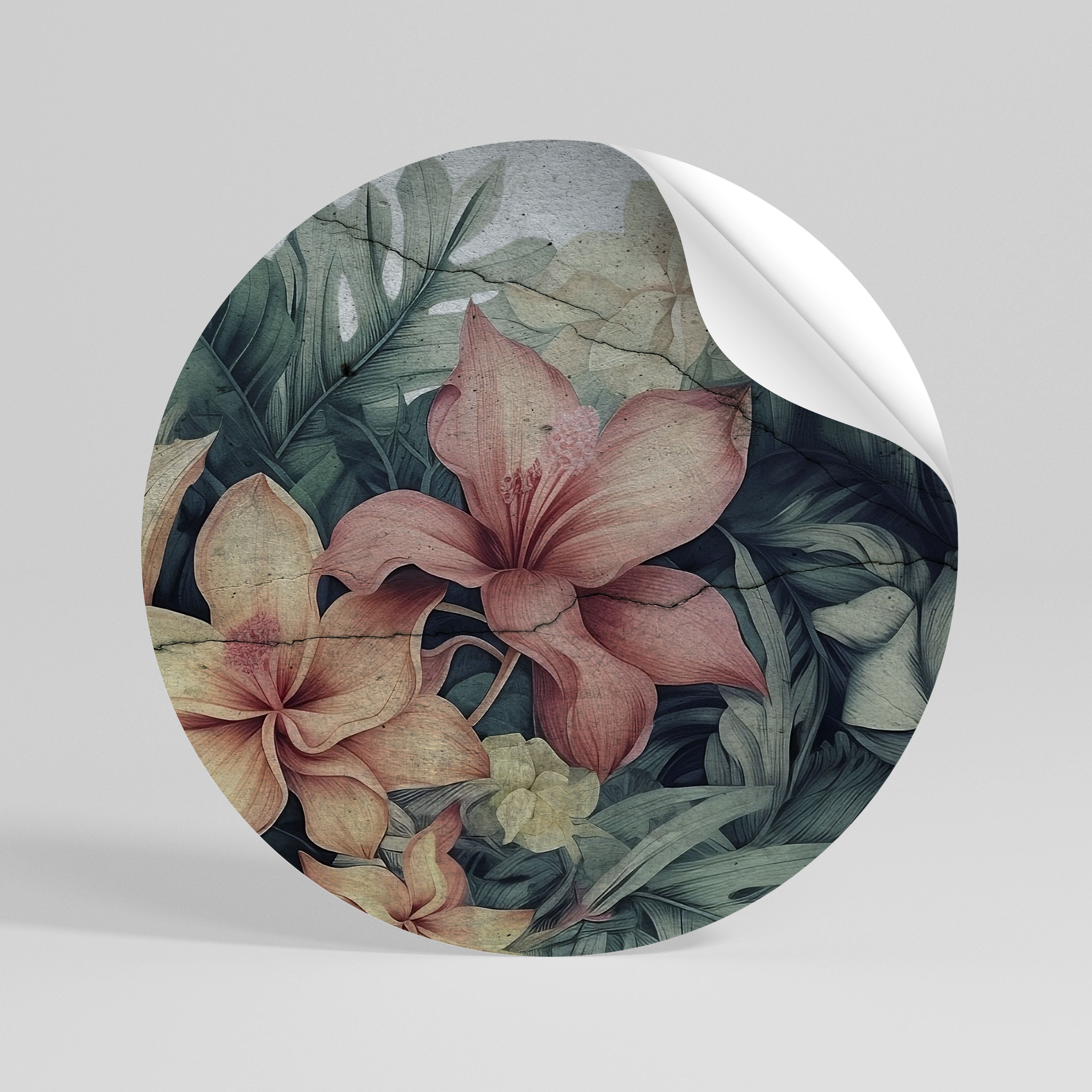 HEAVENLY BLOOM Peel and Stick Round Sticker