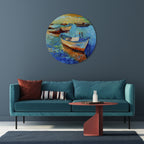SERENE BOAT ESCAPADE Round Wall Art
