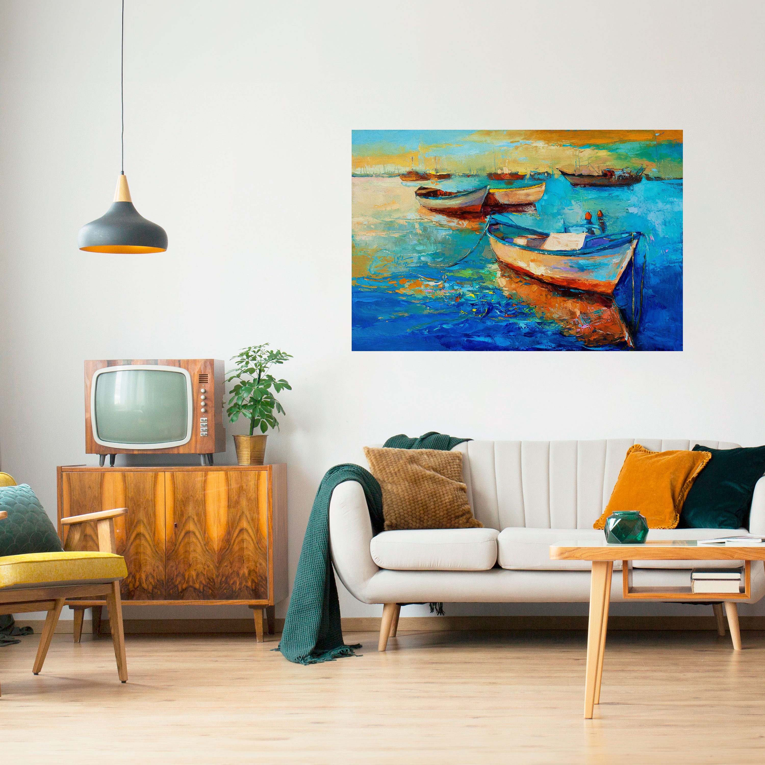 Póster horizontal autoadhesivo ESCAPADA EN BARCO SERENO