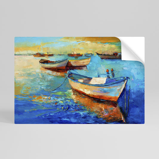 SERENE BOAT ESCAPADE Póster adhesivo horizontal