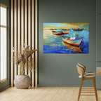SERENE BOAT ESCAPADE Peel and Stick Horizontal Poster