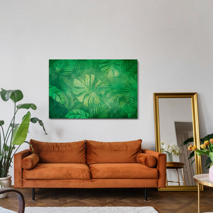 SUBTLE GREEN SYMPHONY Cuadro en lienzo horizontal