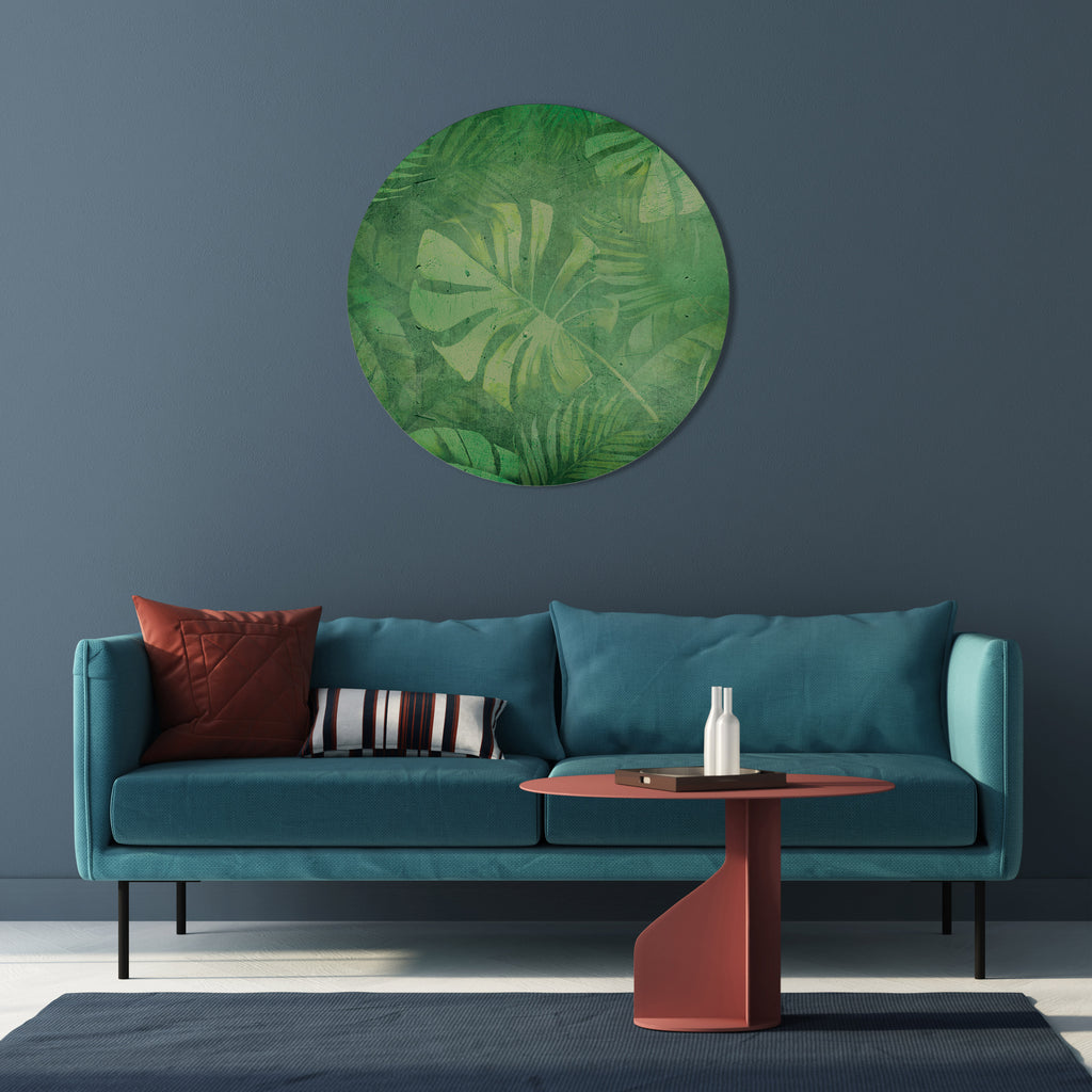 SUBTLE GREEN SYMPHONY Round Wall Art
