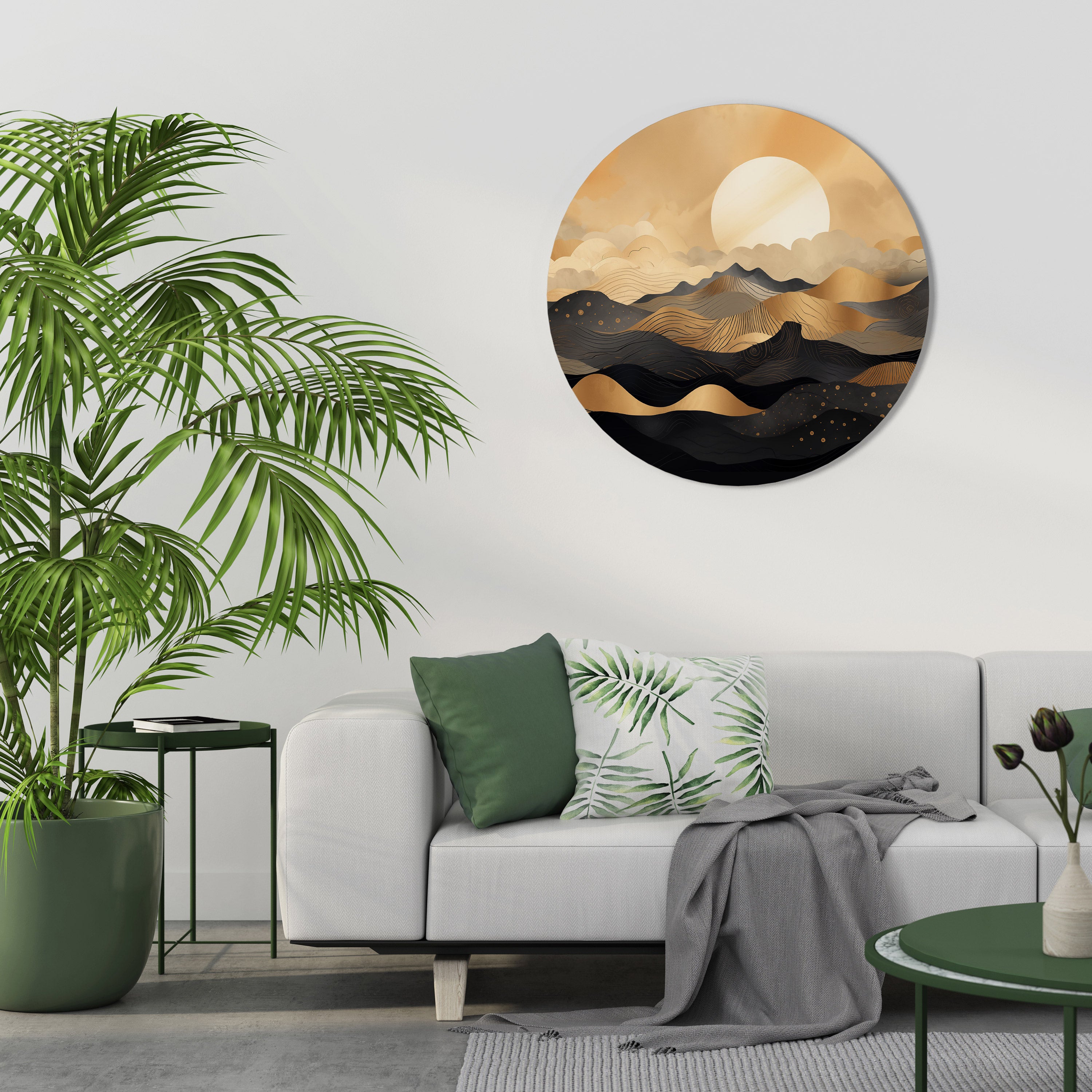 MYSTICAL SUNSET HORIZON Round Wall Art