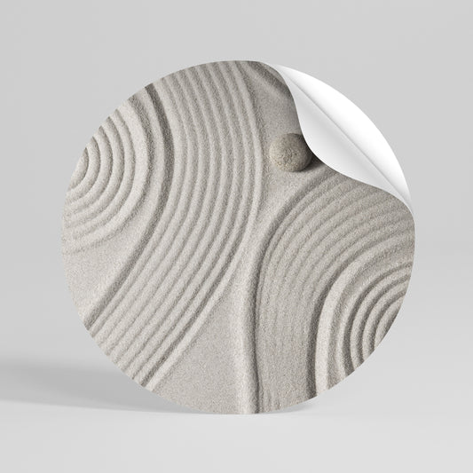 SANDSWIRL SERENITY Peel and Stick Round Sticker