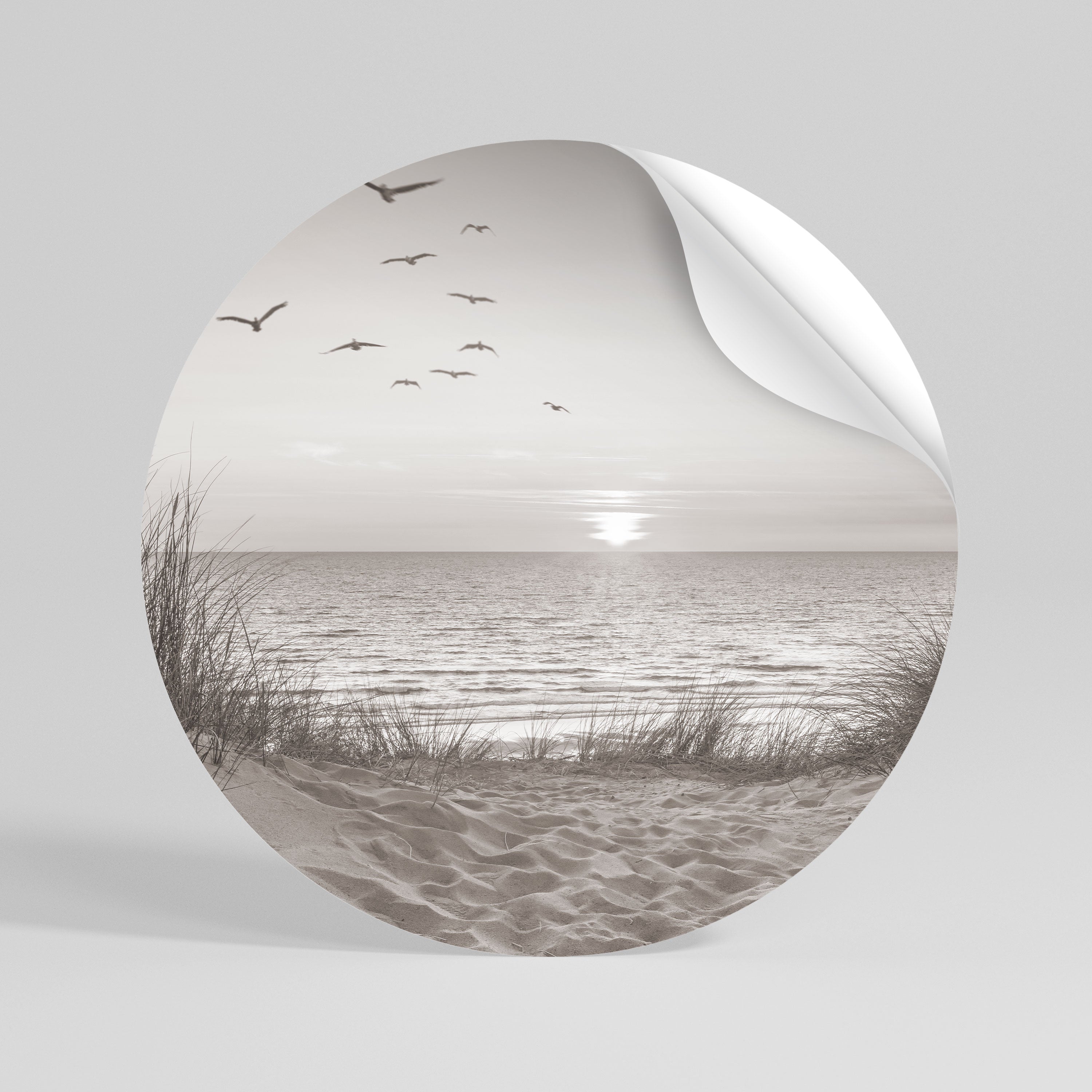 TIMELESS SEASCAPE Peel and Stick Round Sticker