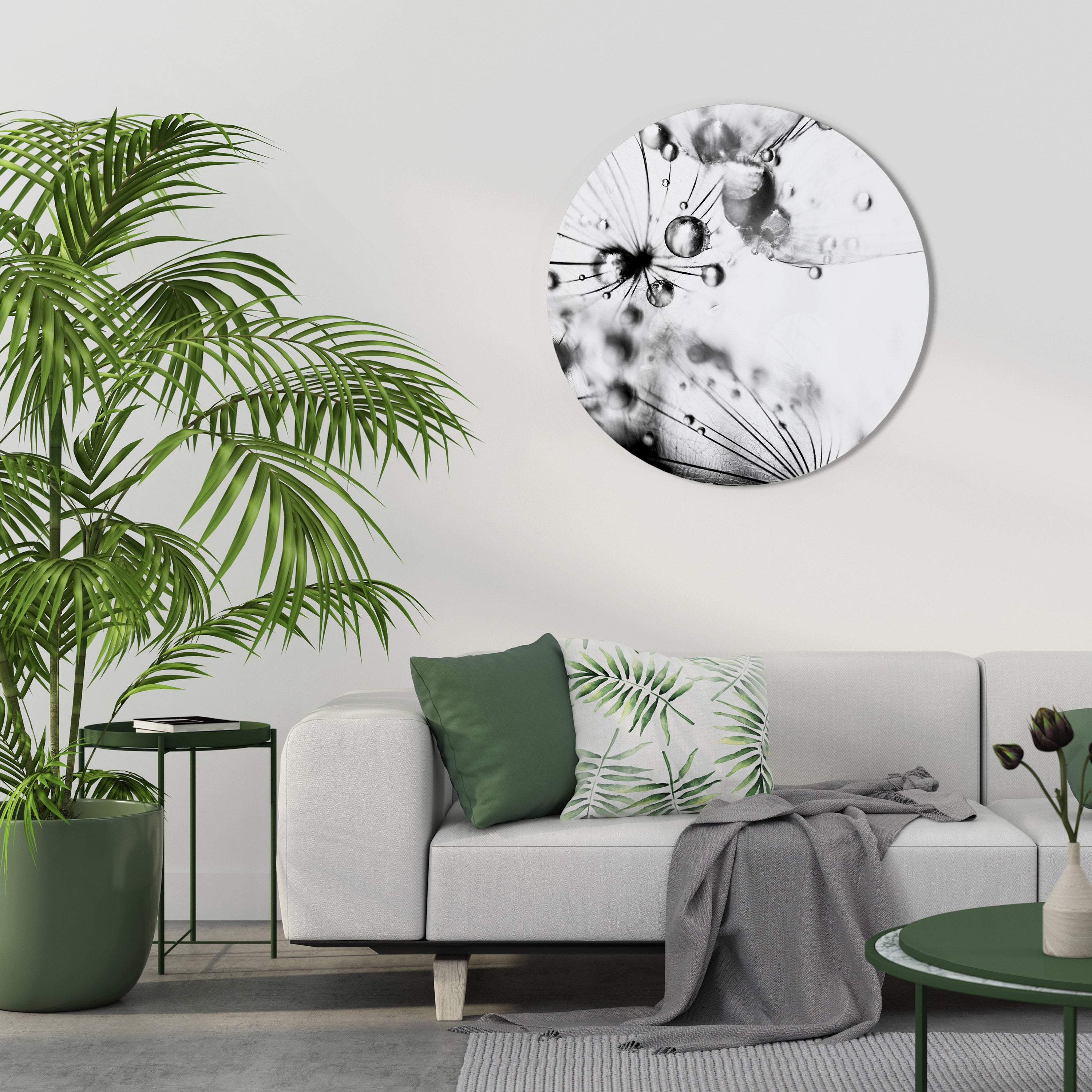 ELEGANT DROPLETS Round Wall Art