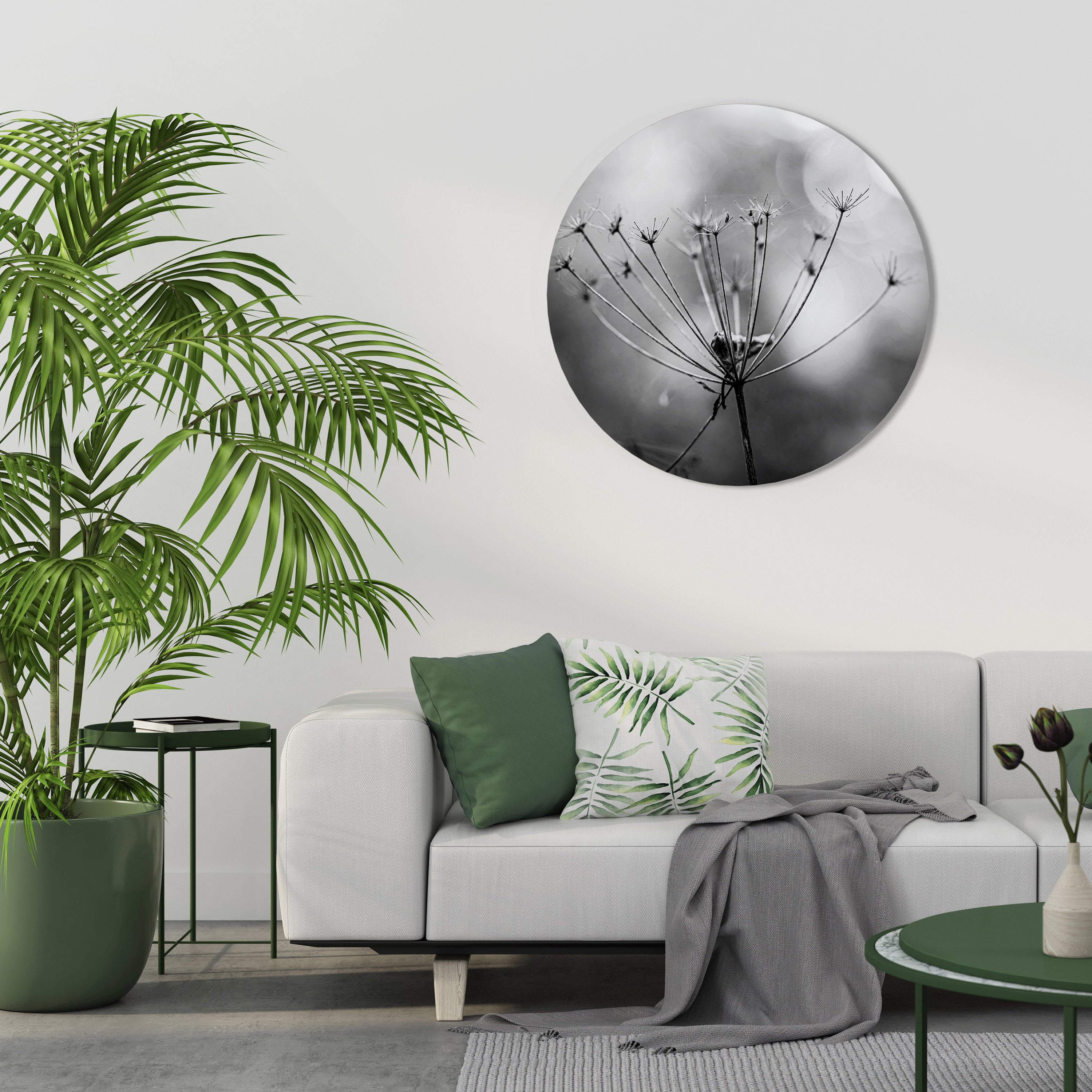 MINIMALIST BLOOM Round Wall Art