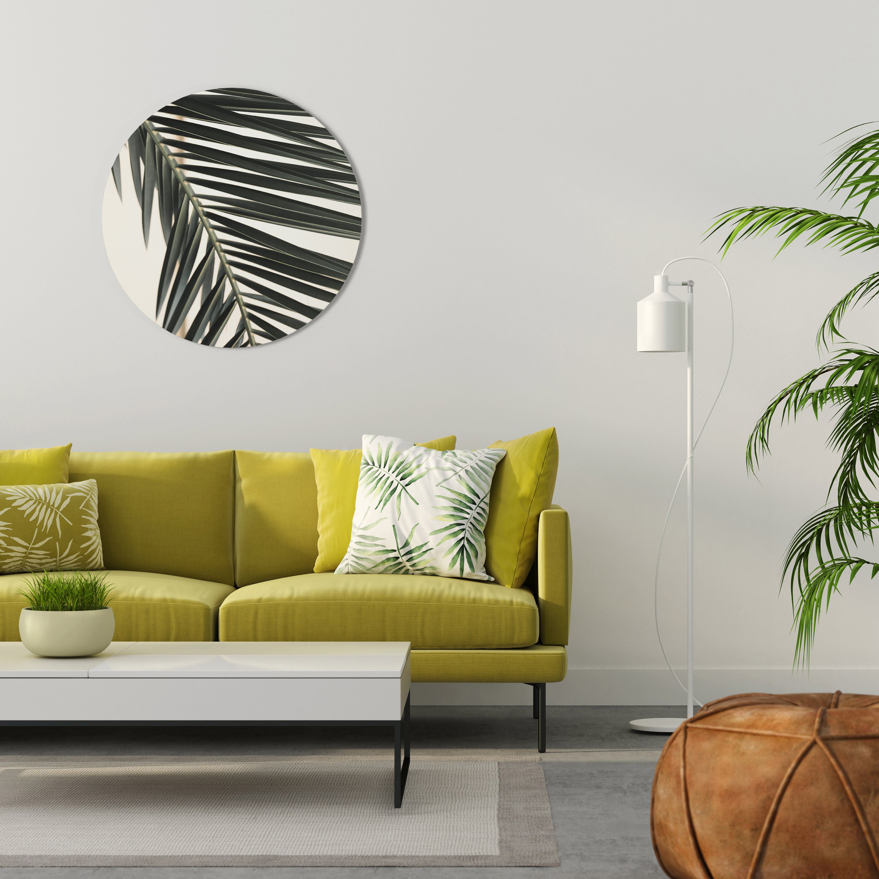 PALM SYMPHONY Round Wall Art