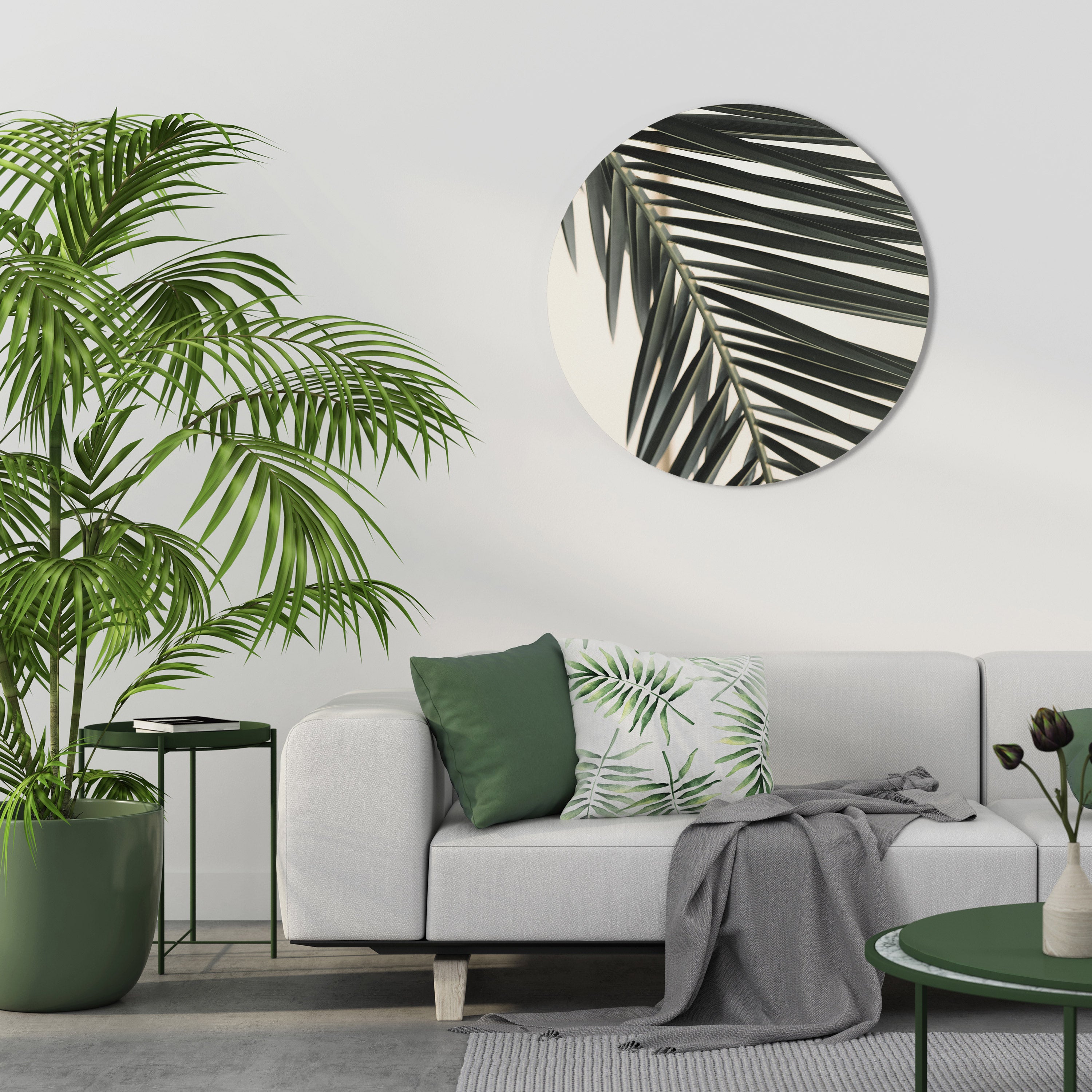 PALM SYMPHONY Round Wall Art