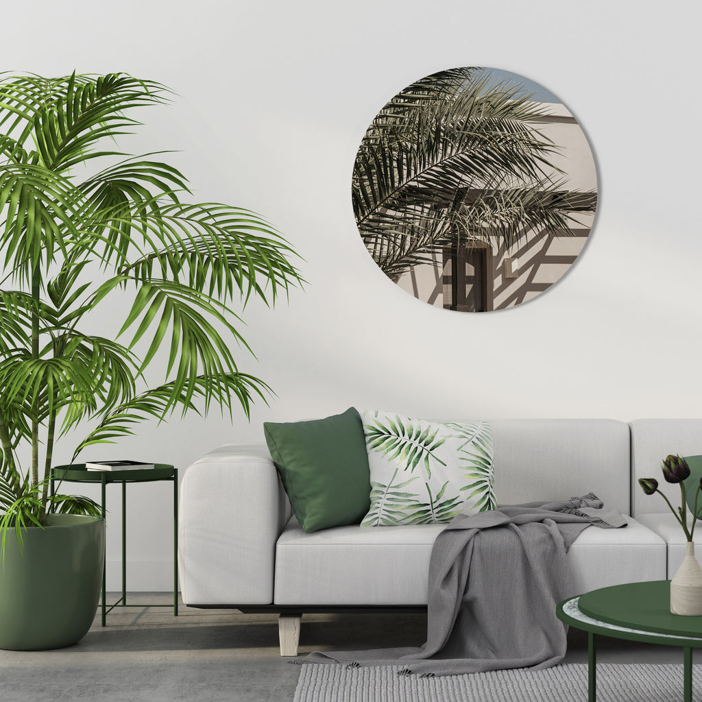 PALM SHADOW DANCE Round Wall Art