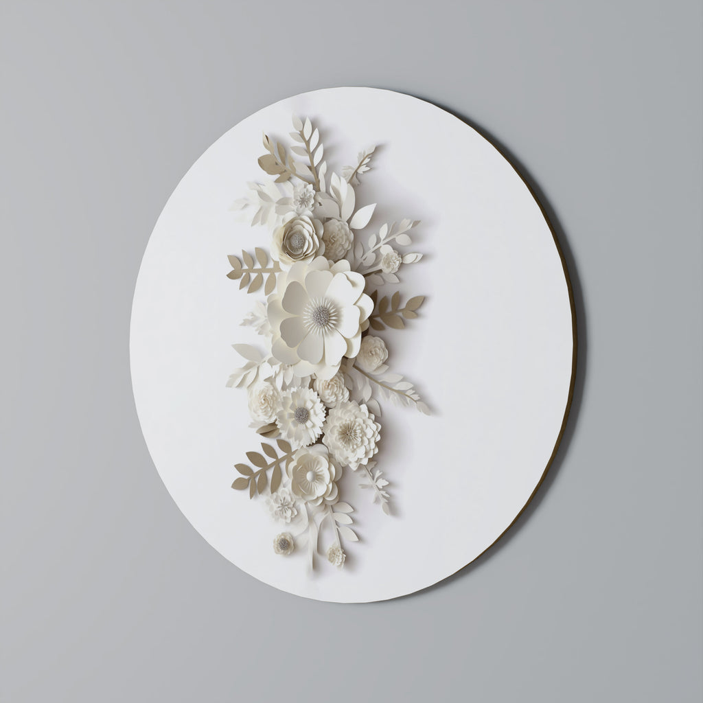 BLUSHING BOUQUET Round Wall Art