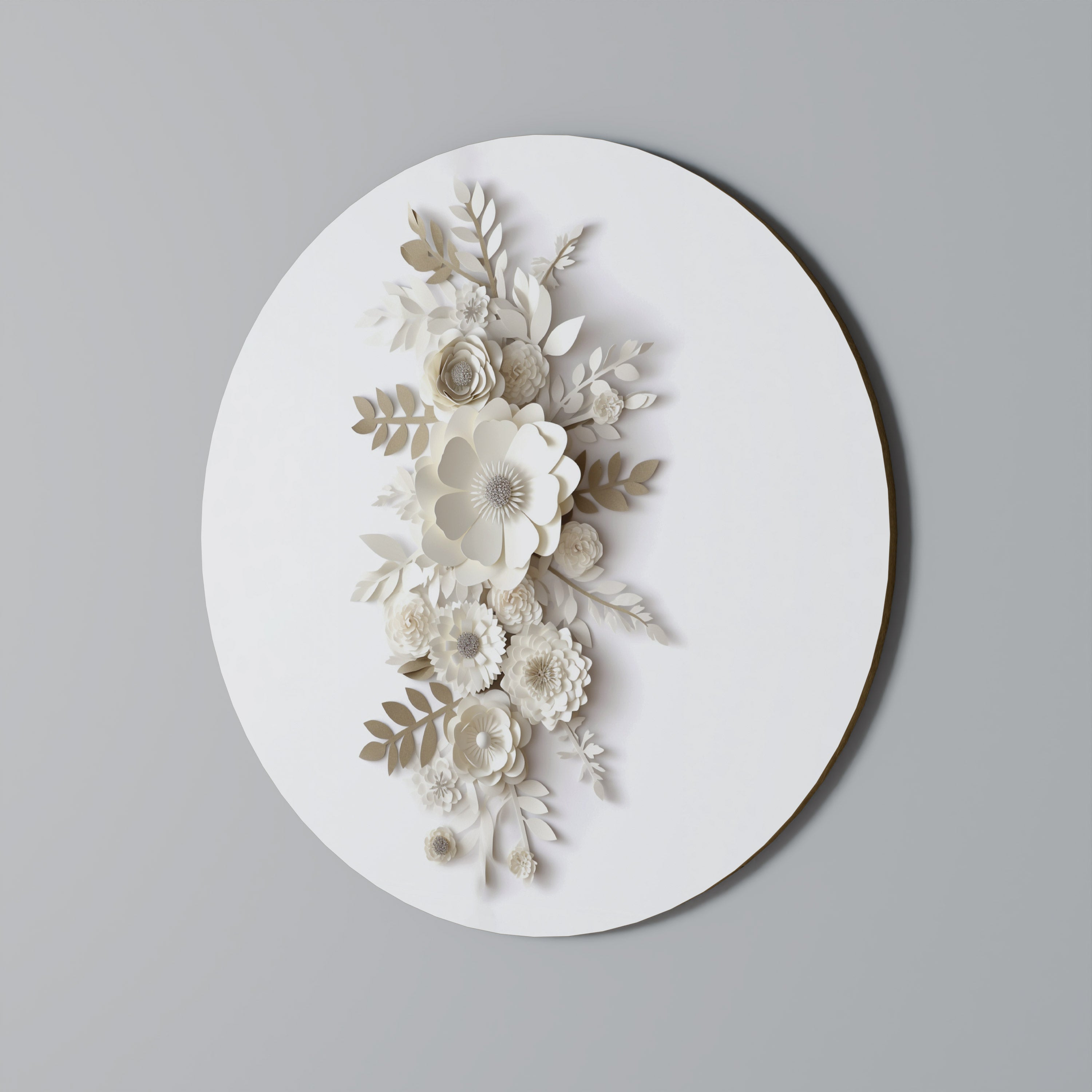 BLUSHING BOUQUET Round Wall Art