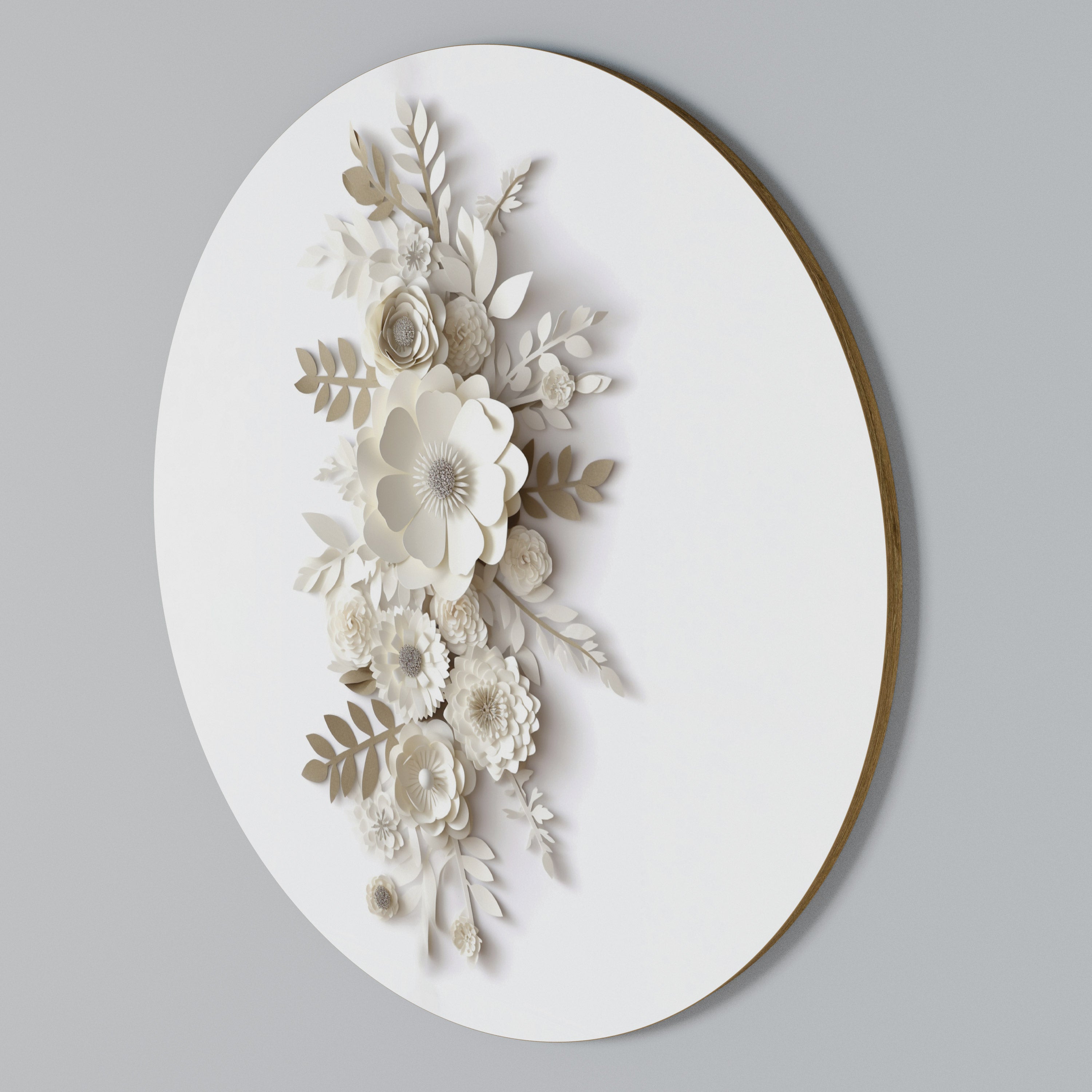 BLUSHING BOUQUET Round Wall Art