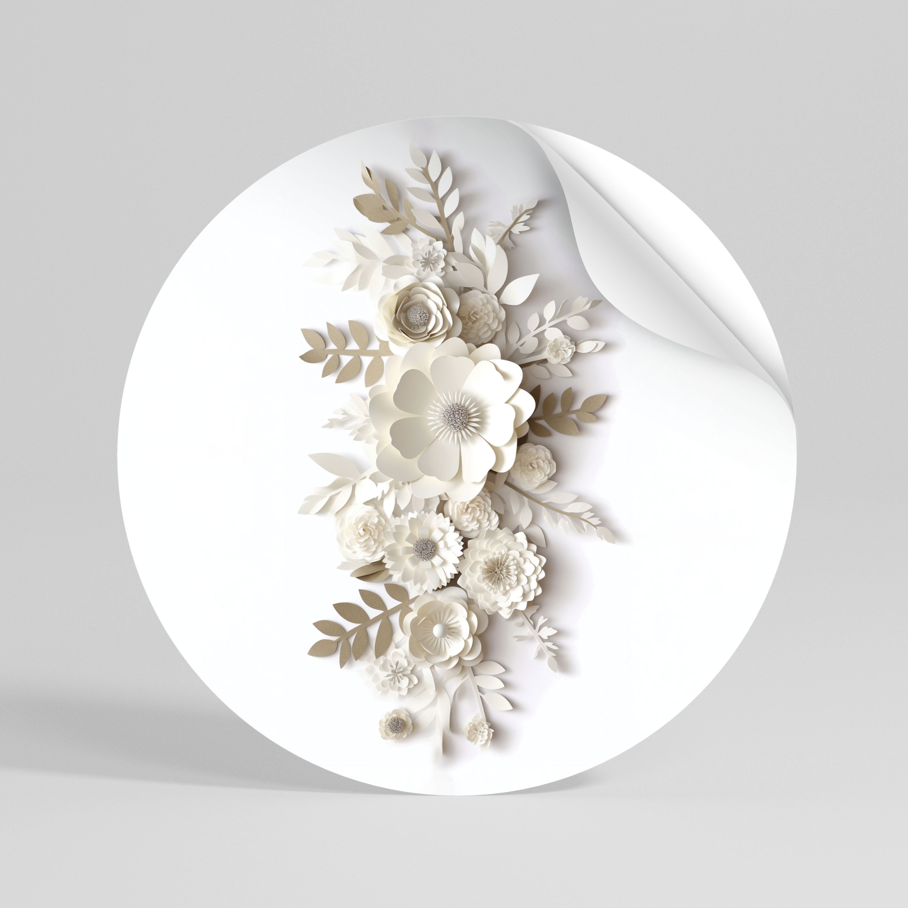 BLUSHING BOUQUET Vinilo adhesivo redondo