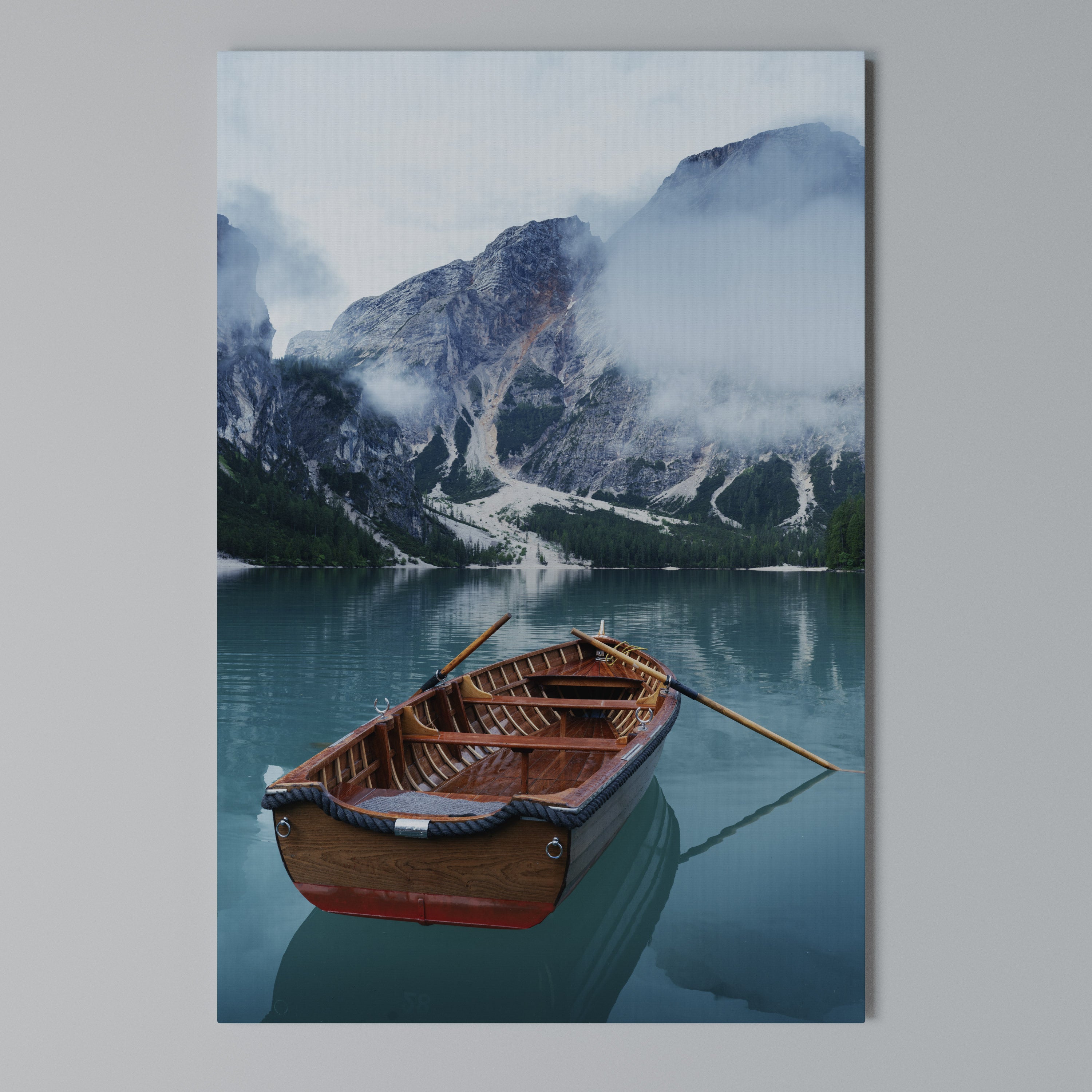 FOGGY MOUNTAIN OASIS Vertical Canvas Print