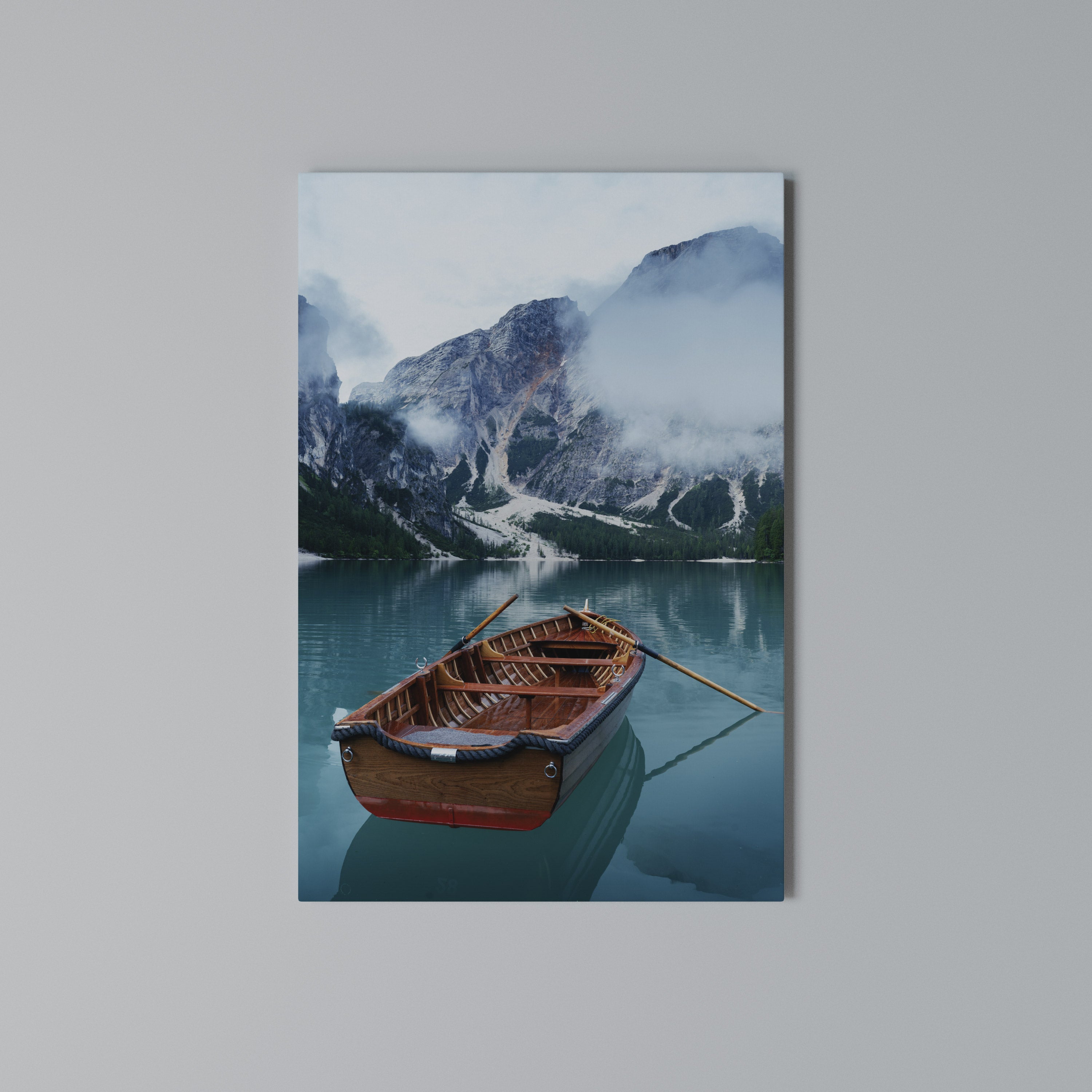 FOGGY MOUNTAIN OASIS Vertical Canvas Print