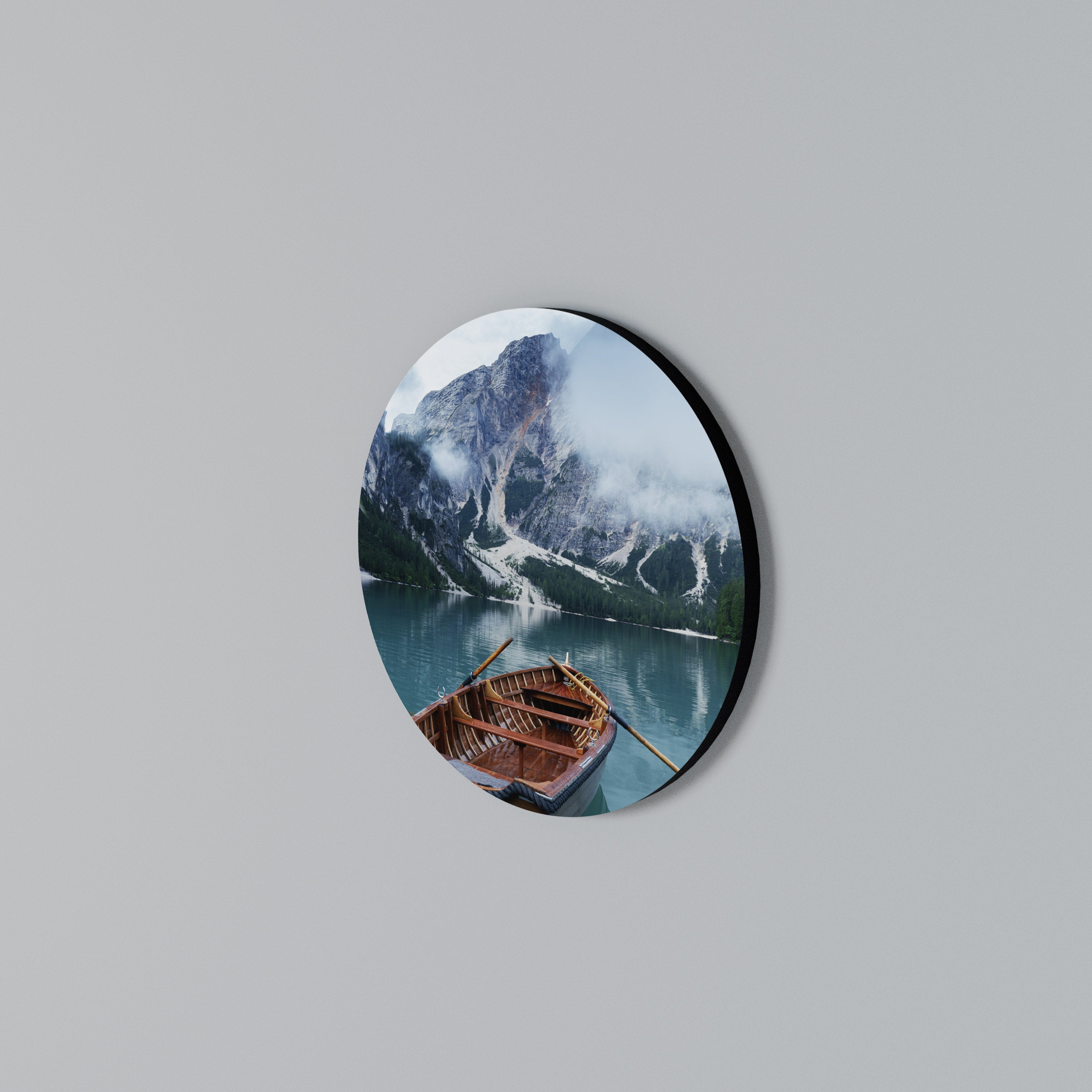 FOGGY MOUNTAIN OASIS Round Wall Art