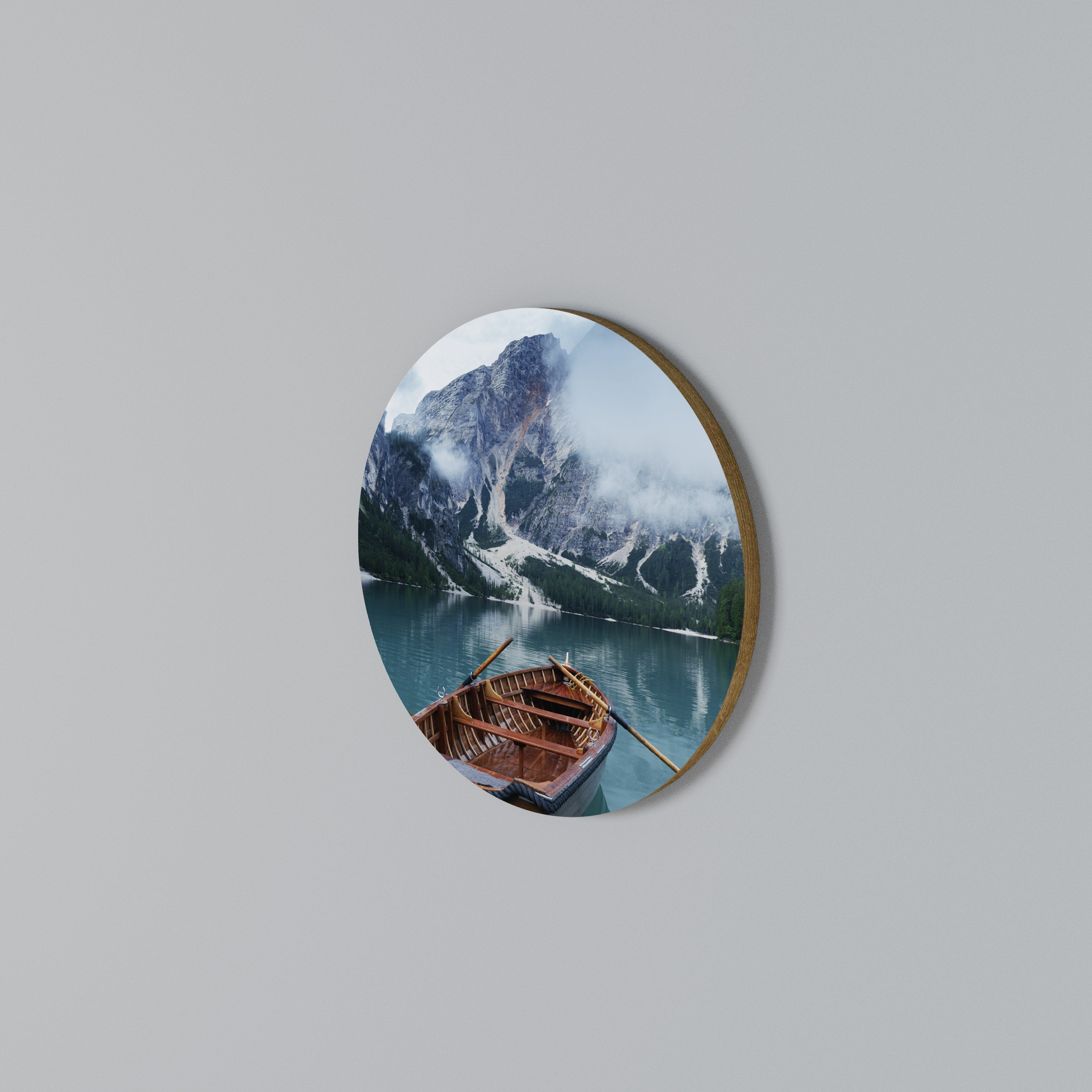 FOGGY MOUNTAIN OASIS Round Wall Art