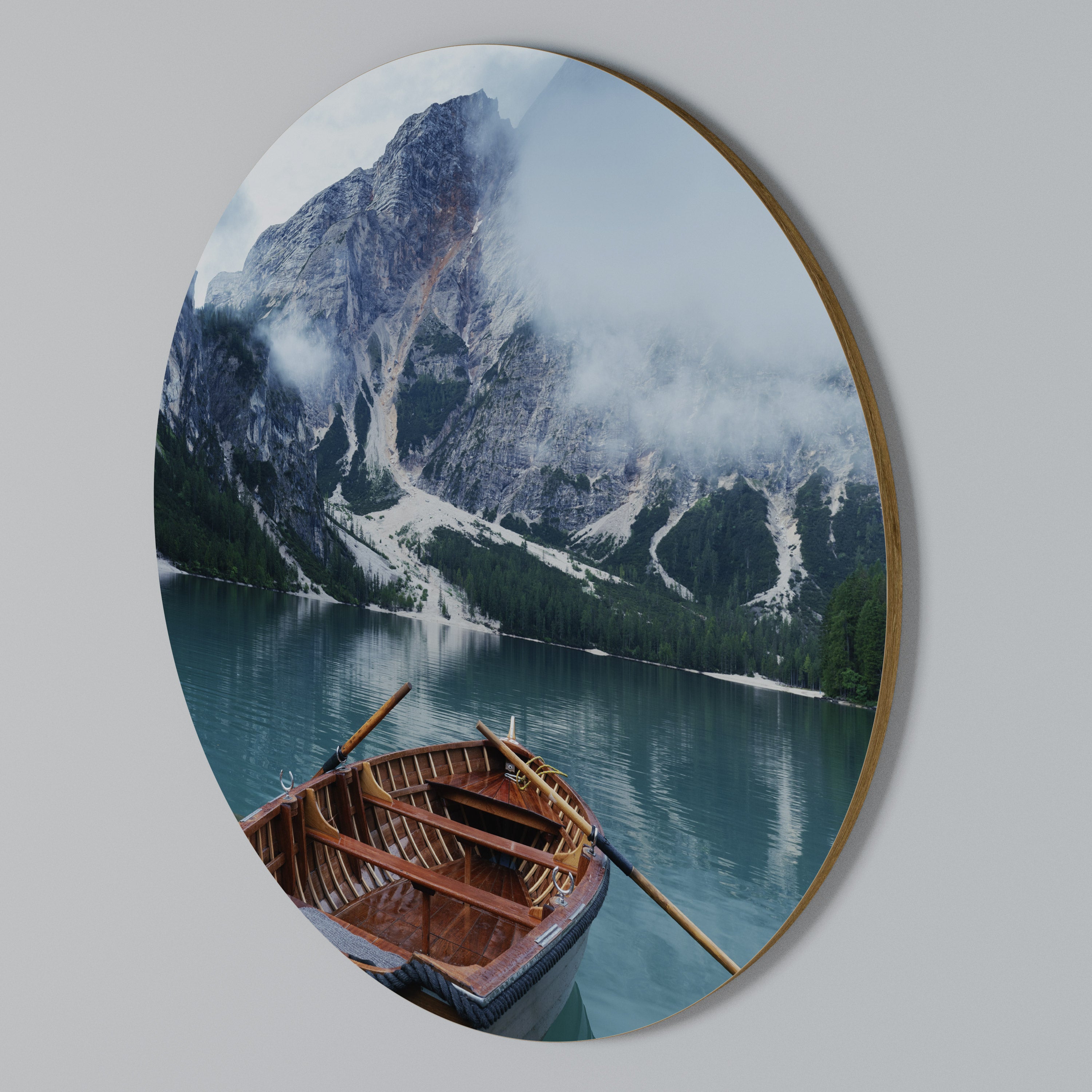 FOGGY MOUNTAIN OASIS Round Wall Art