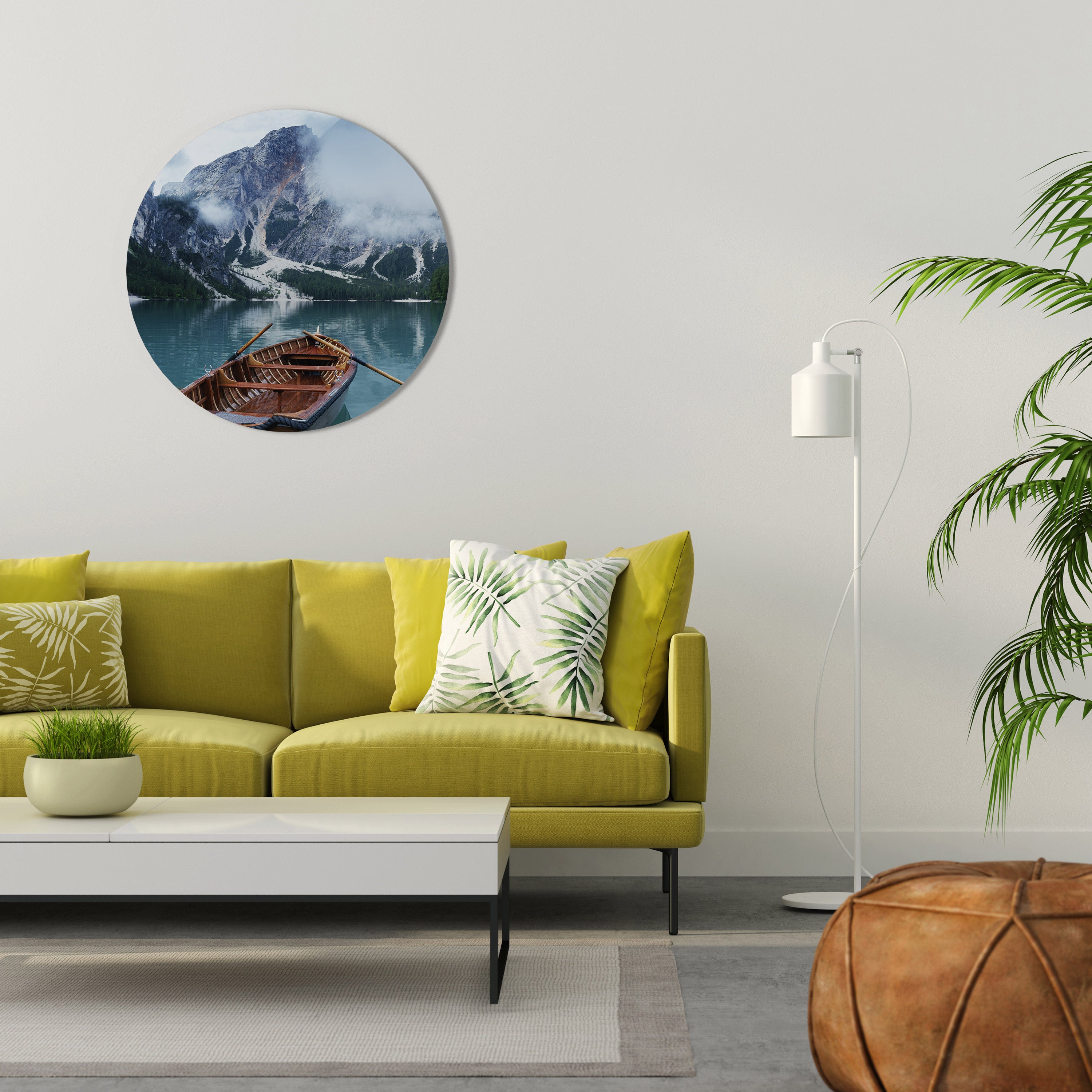 FOGGY MOUNTAIN OASIS Round Wall Art